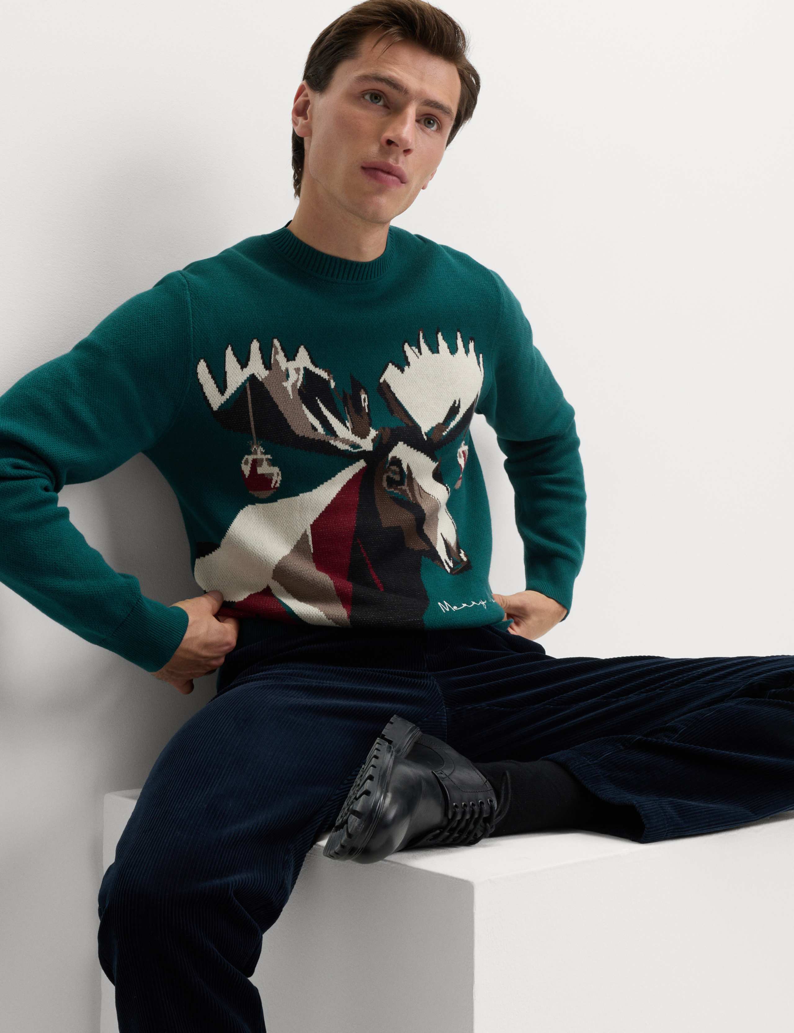 Pure Cotton Crew Neck Merry Moose Jumper 4 of 4