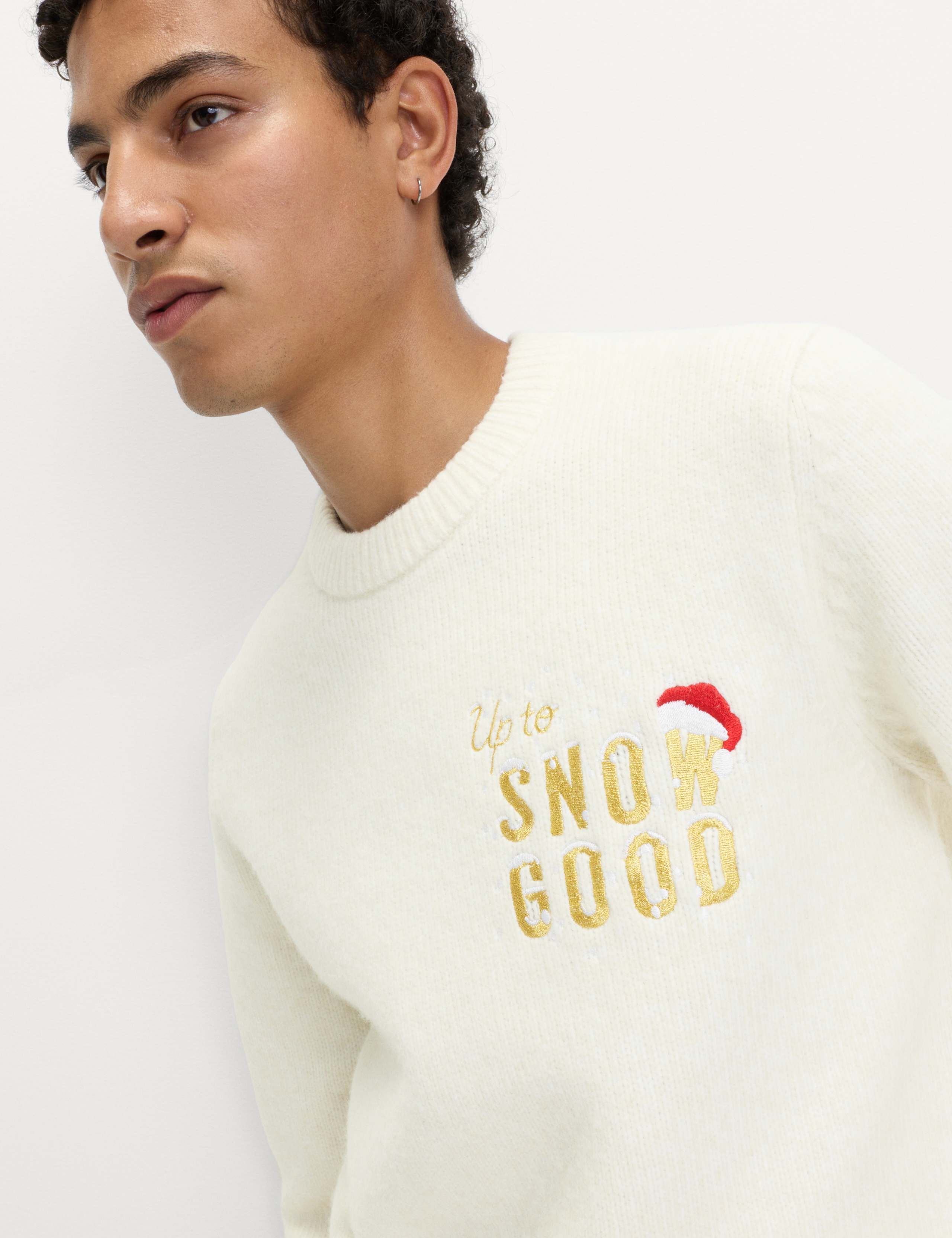 Up to Snow Good Christmas Jumper with Wool 1 of 4