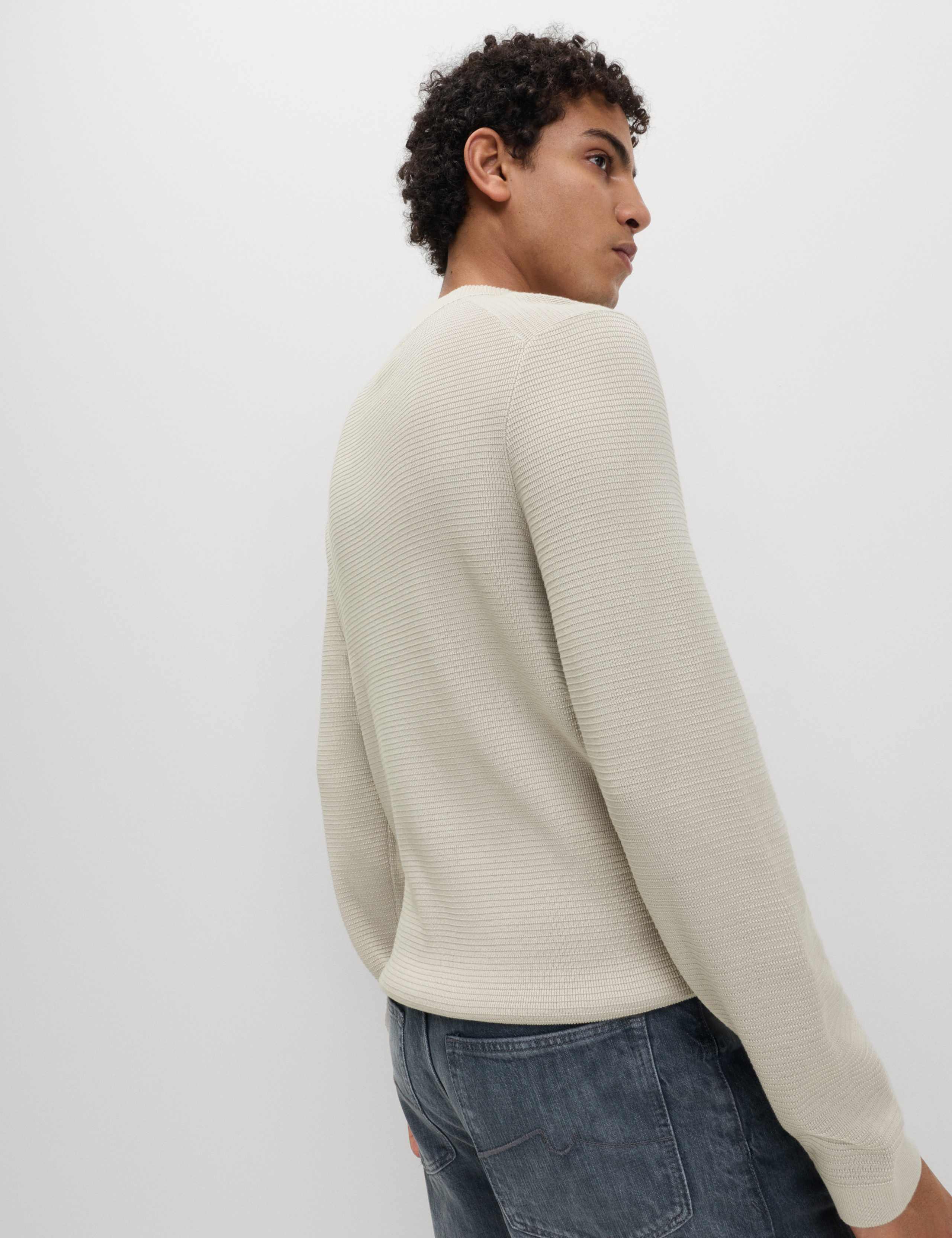 Cotton Modal Blend Textured Mock Neck Jumper 5 of 5