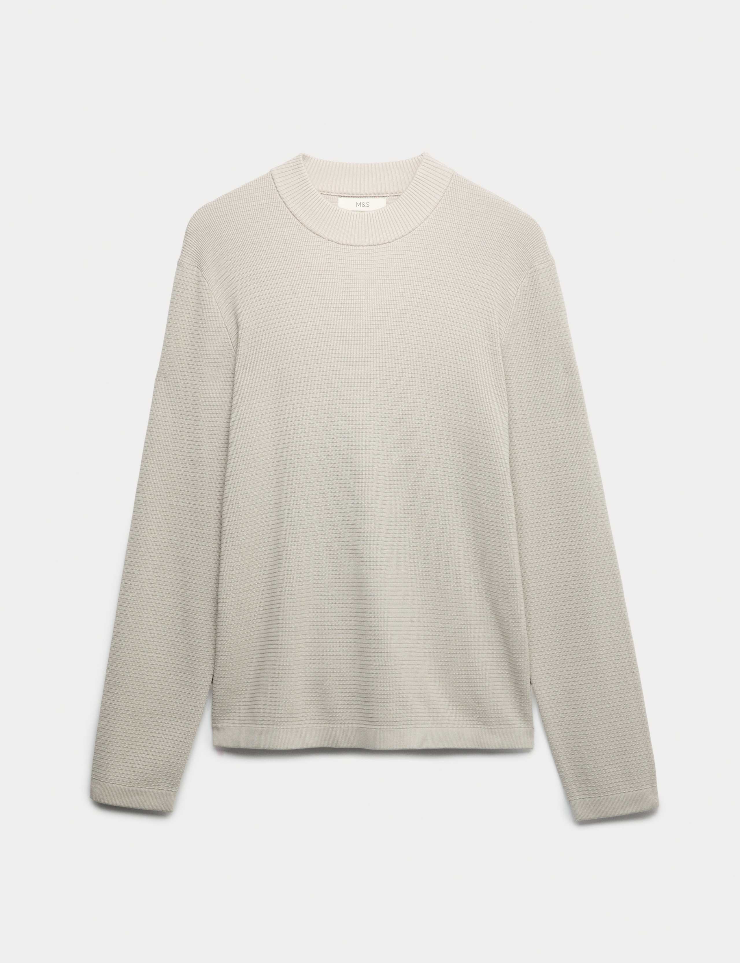 Cotton Modal Blend Textured Mock Neck Jumper 2 of 5