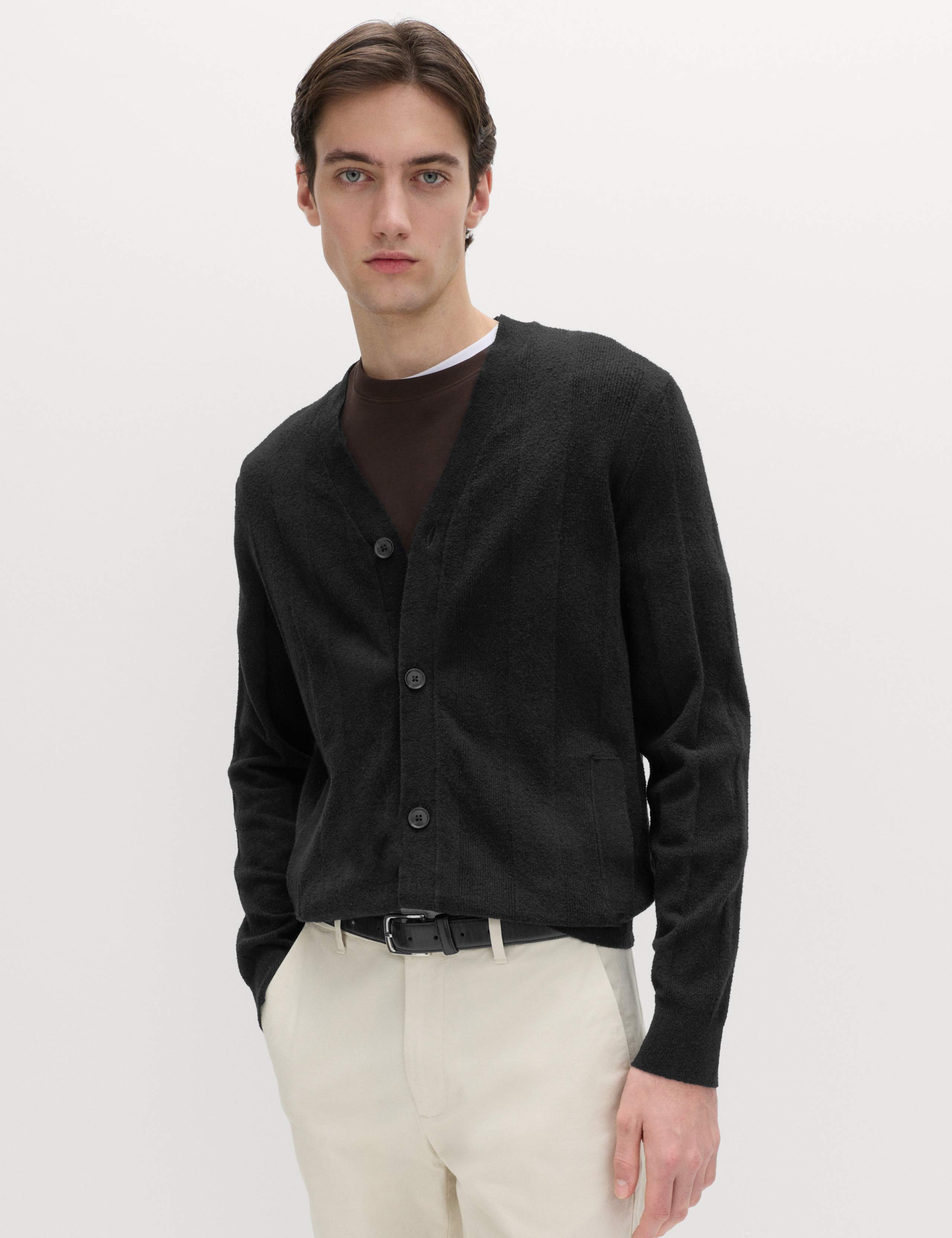 Cotton Rich Bouclé Knitted Cardigan 1 of 6