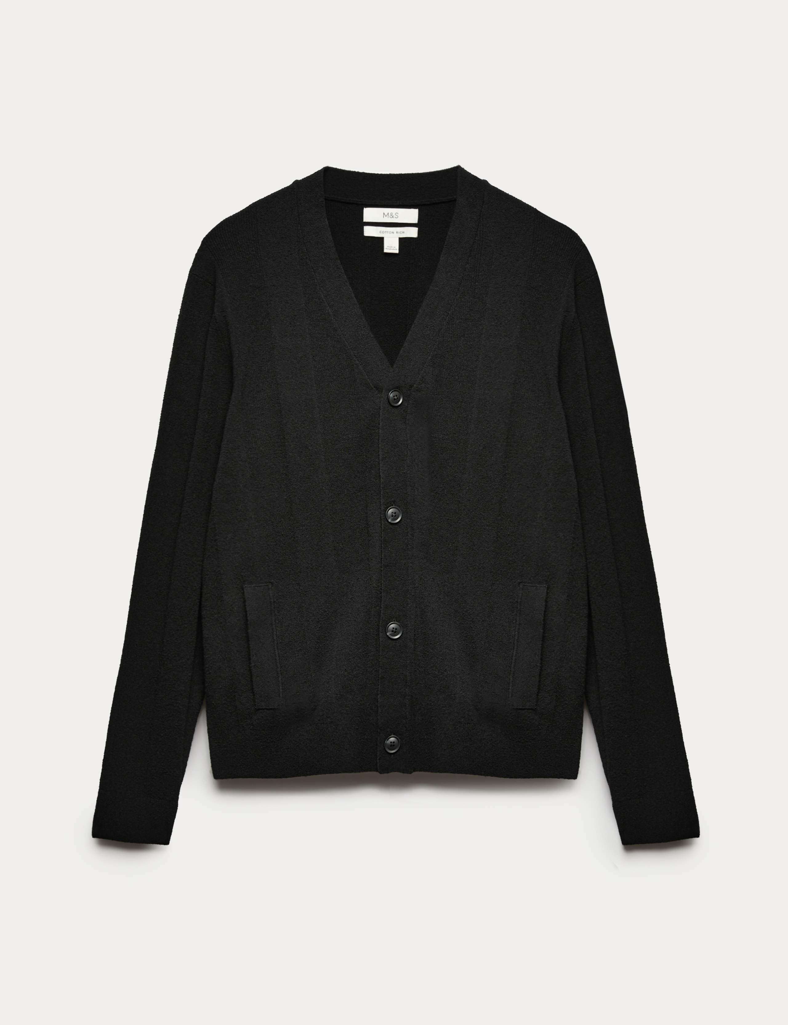 Cotton Rich Bouclé Knitted Cardigan 2 of 6