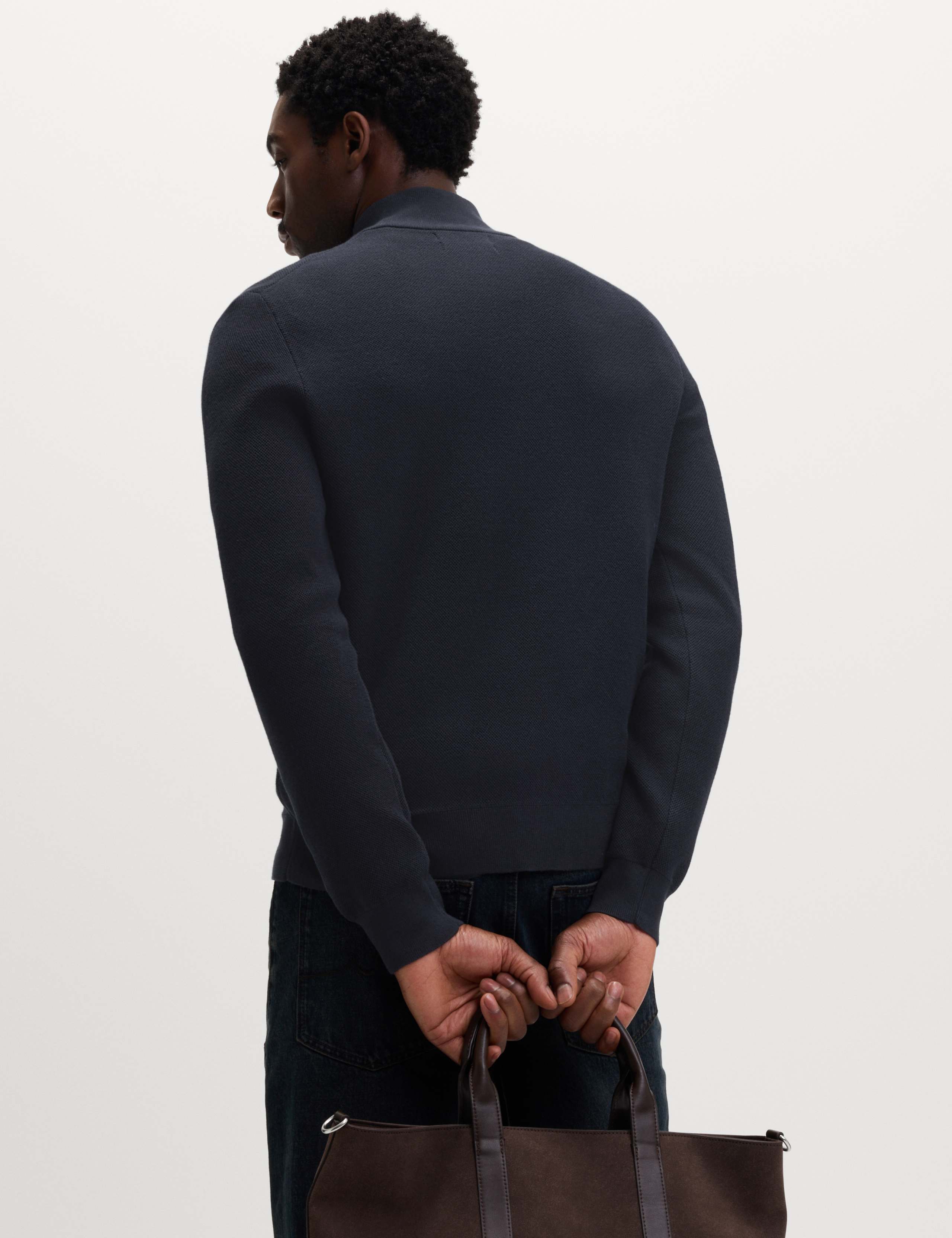 Cotton Rich Textured Half Zip Jumper 6 of 6