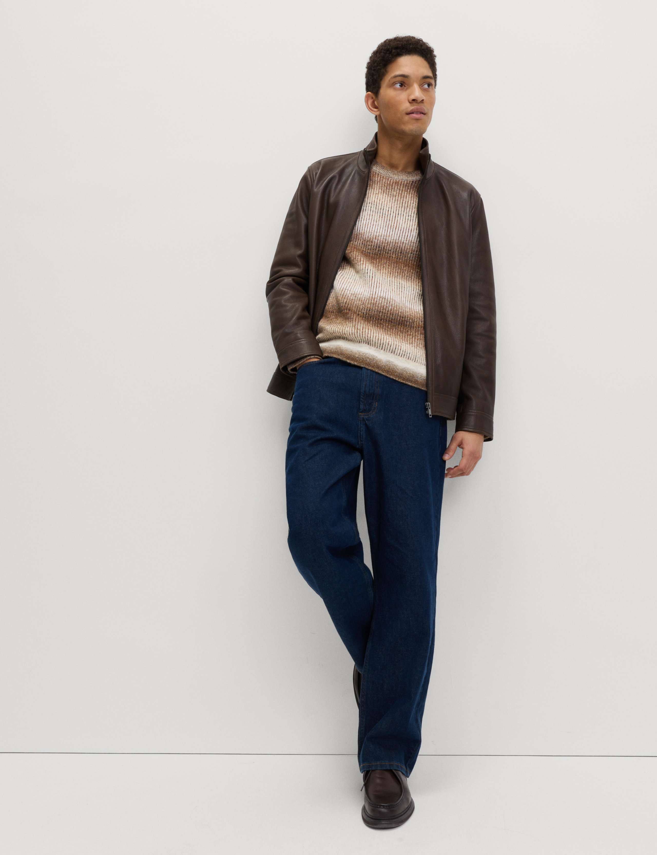 Ombre Stripe Crew Neck Jumper with Wool 3 of 6