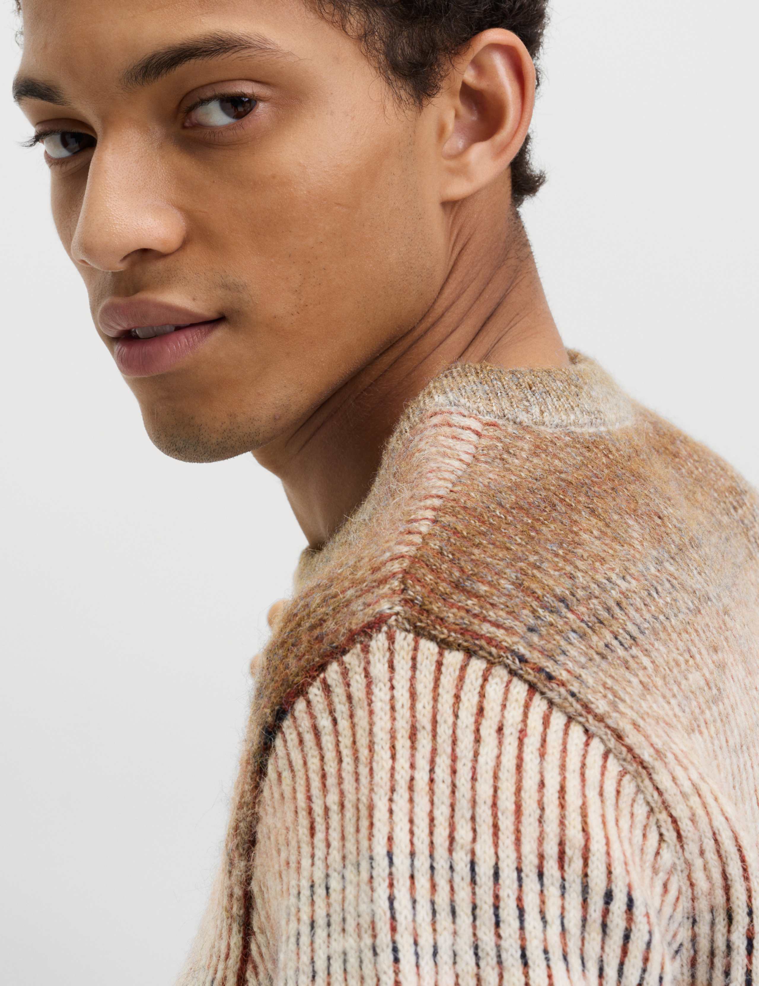 Ombre Stripe Crew Neck Jumper with Wool 6 of 6