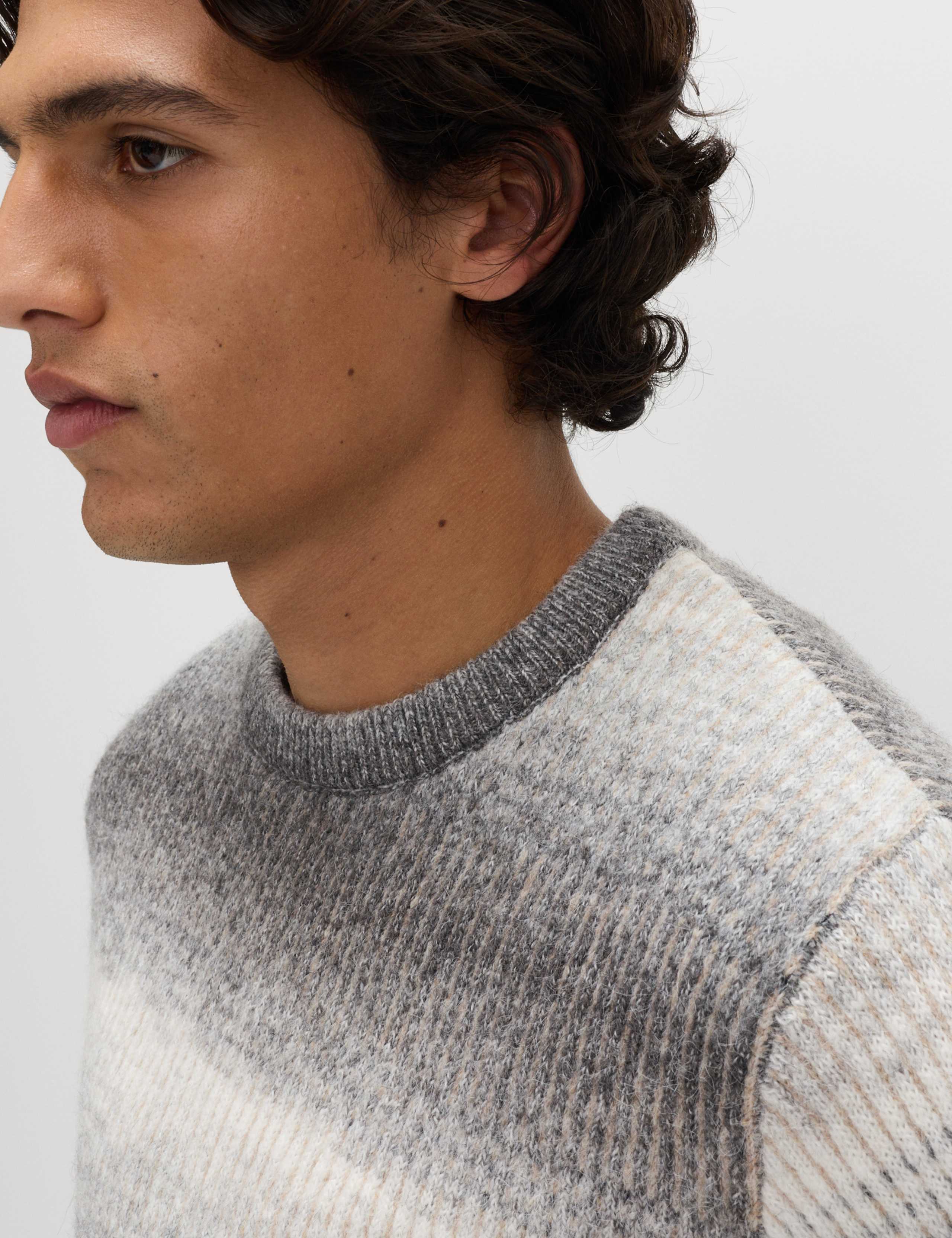 Ombre Stripe Crew Neck Jumper with Wool 5 of 6