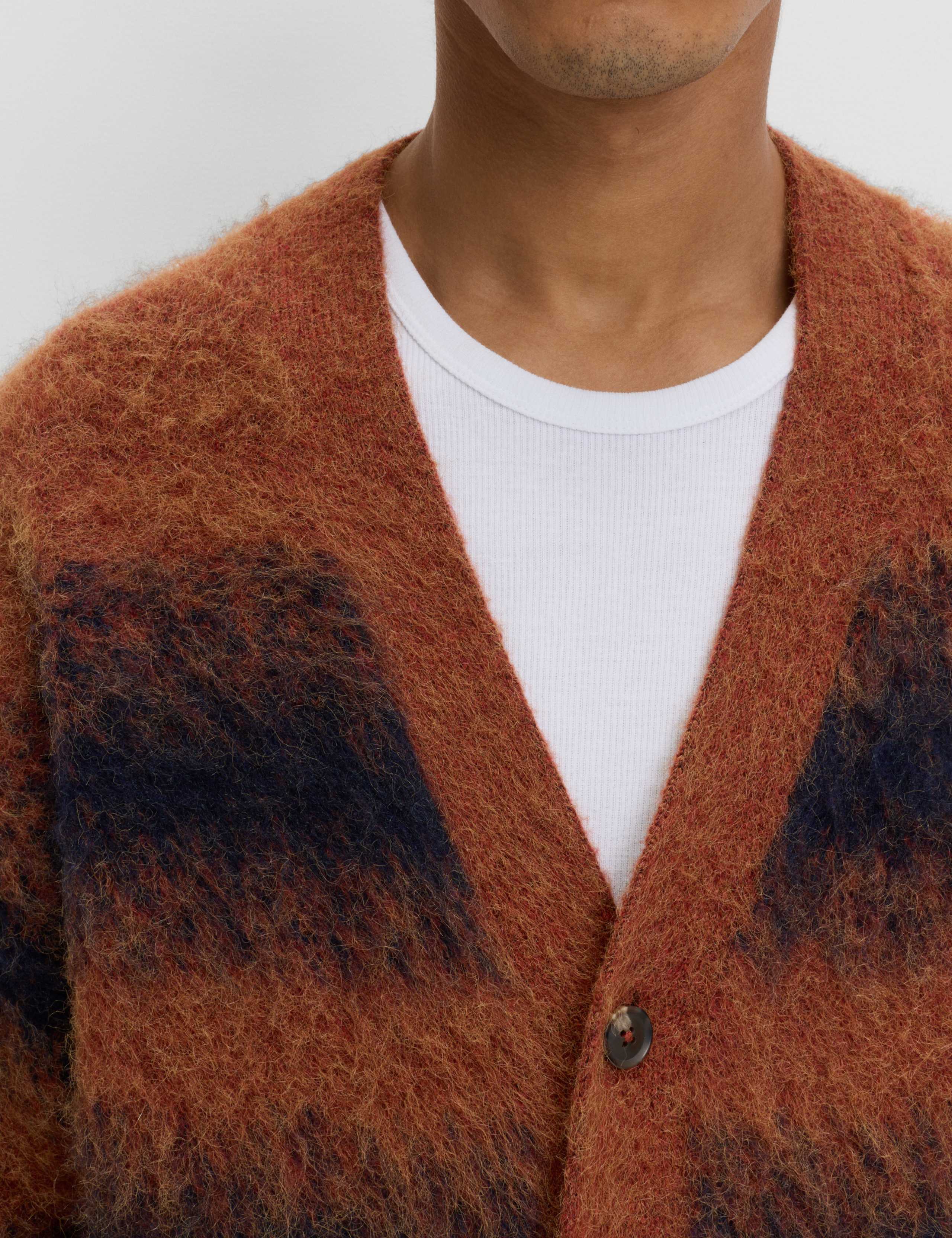 Hazy Knit Striped V-Neck Cardigan 4 of 5