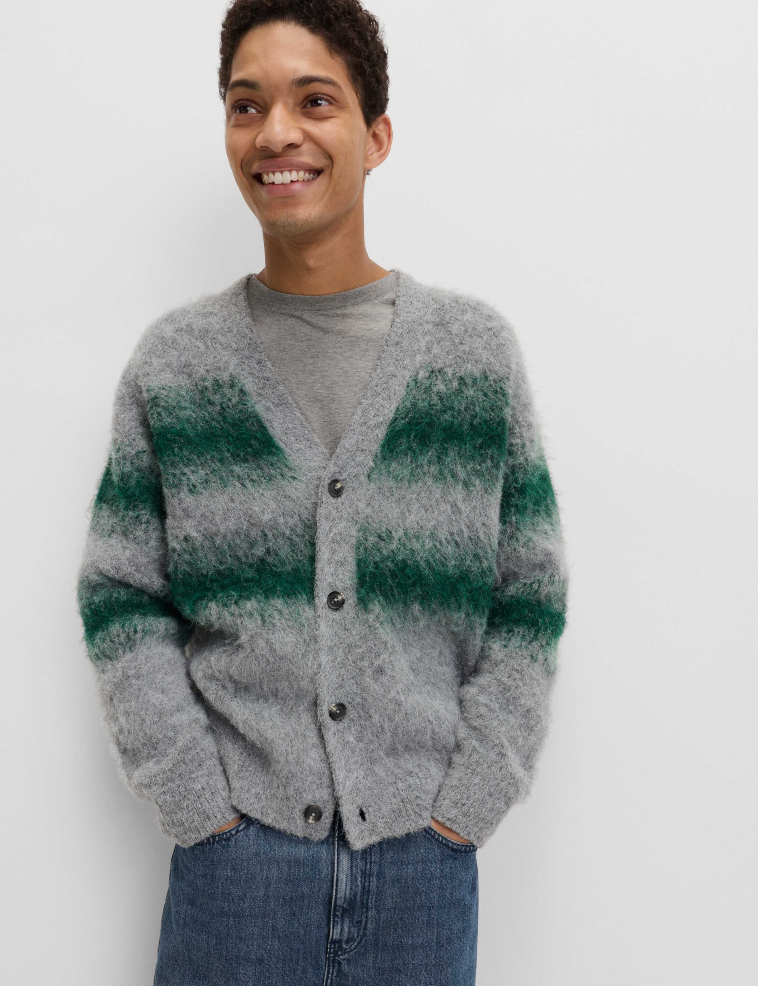 Hazy Knit Striped V-Neck Cardigan 7 of 7