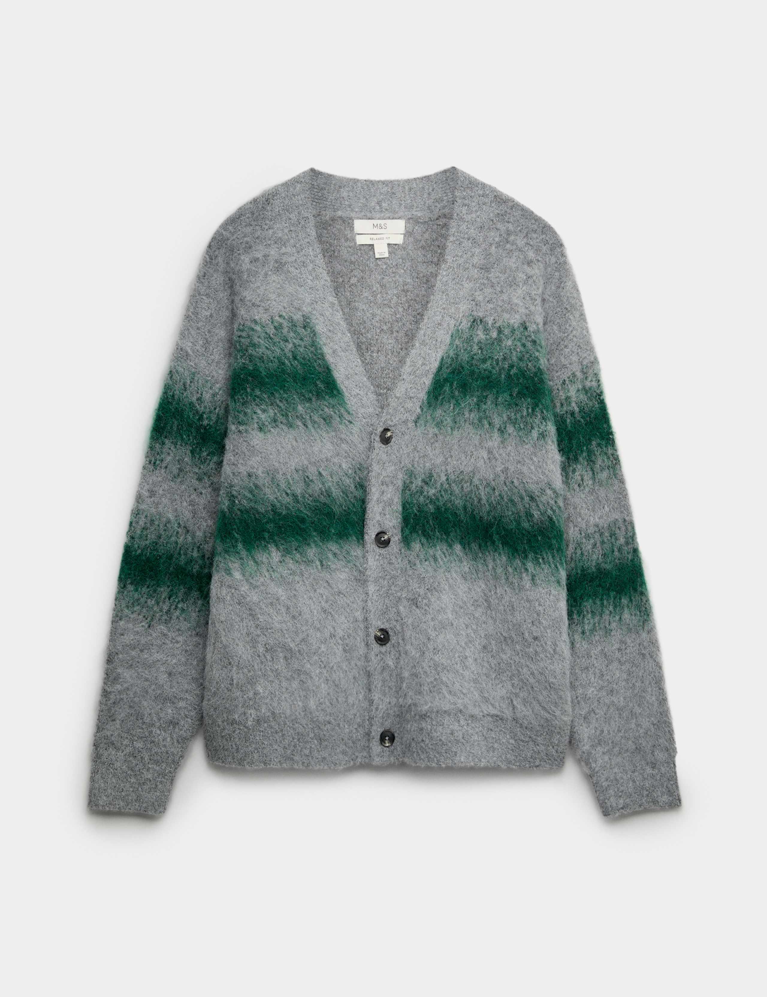 Hazy Knit Striped V-Neck Cardigan 2 of 7