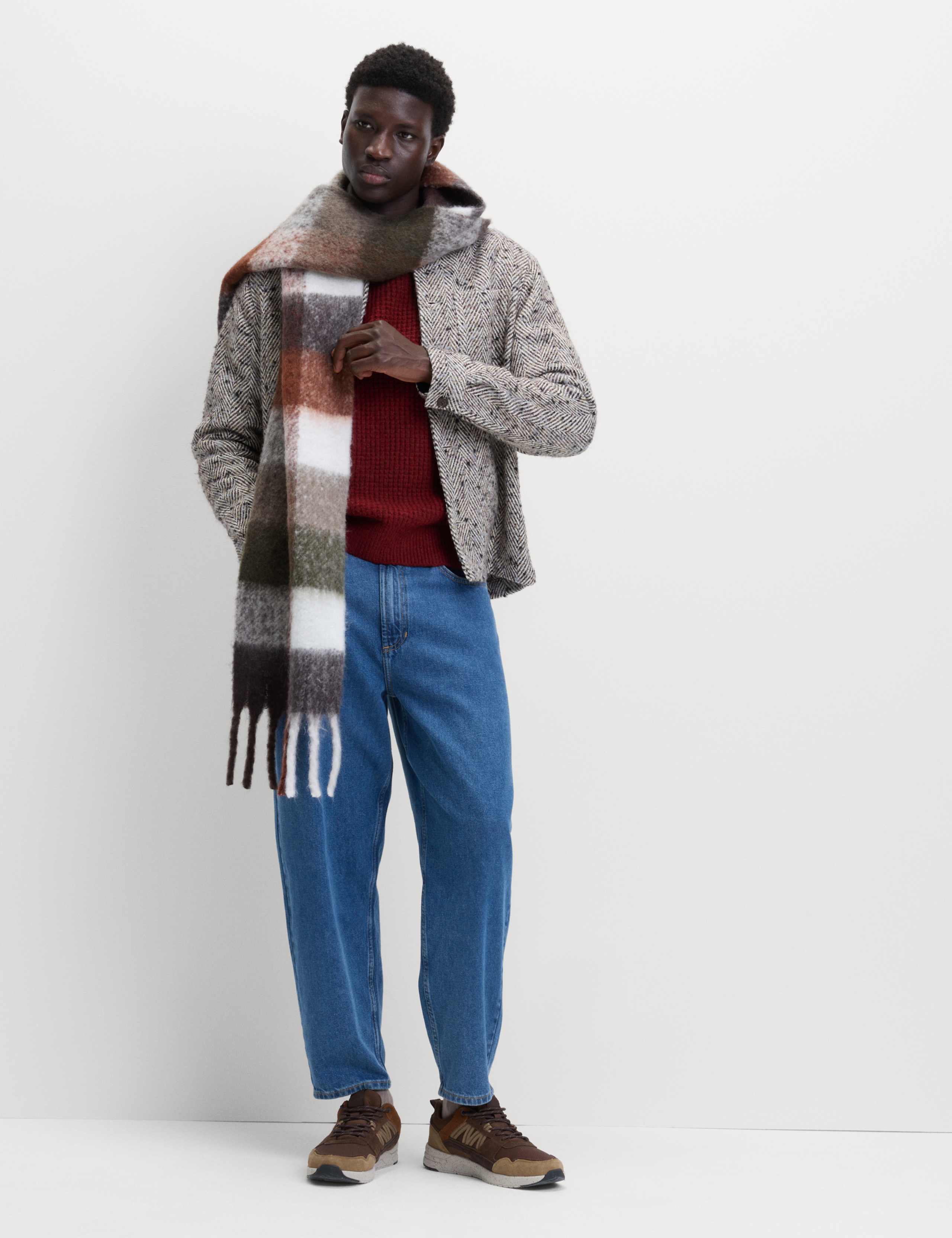 Waffle Knit High Neck Jumper with Wool 4 of 5