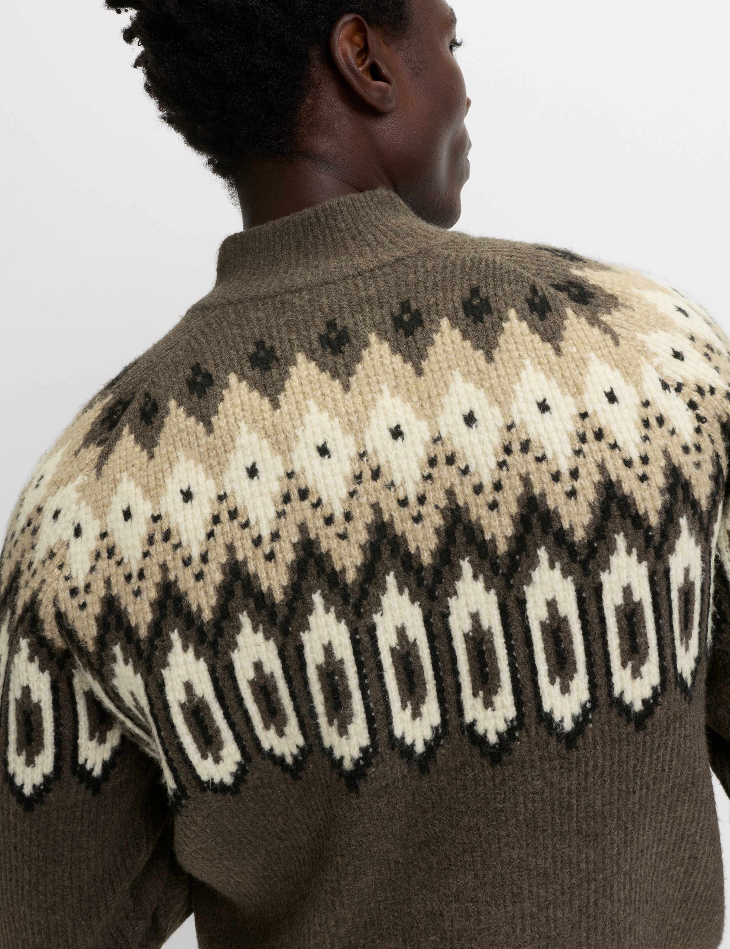 Fair Isle Funnel Neck Zip Up Jacket 5 of 5