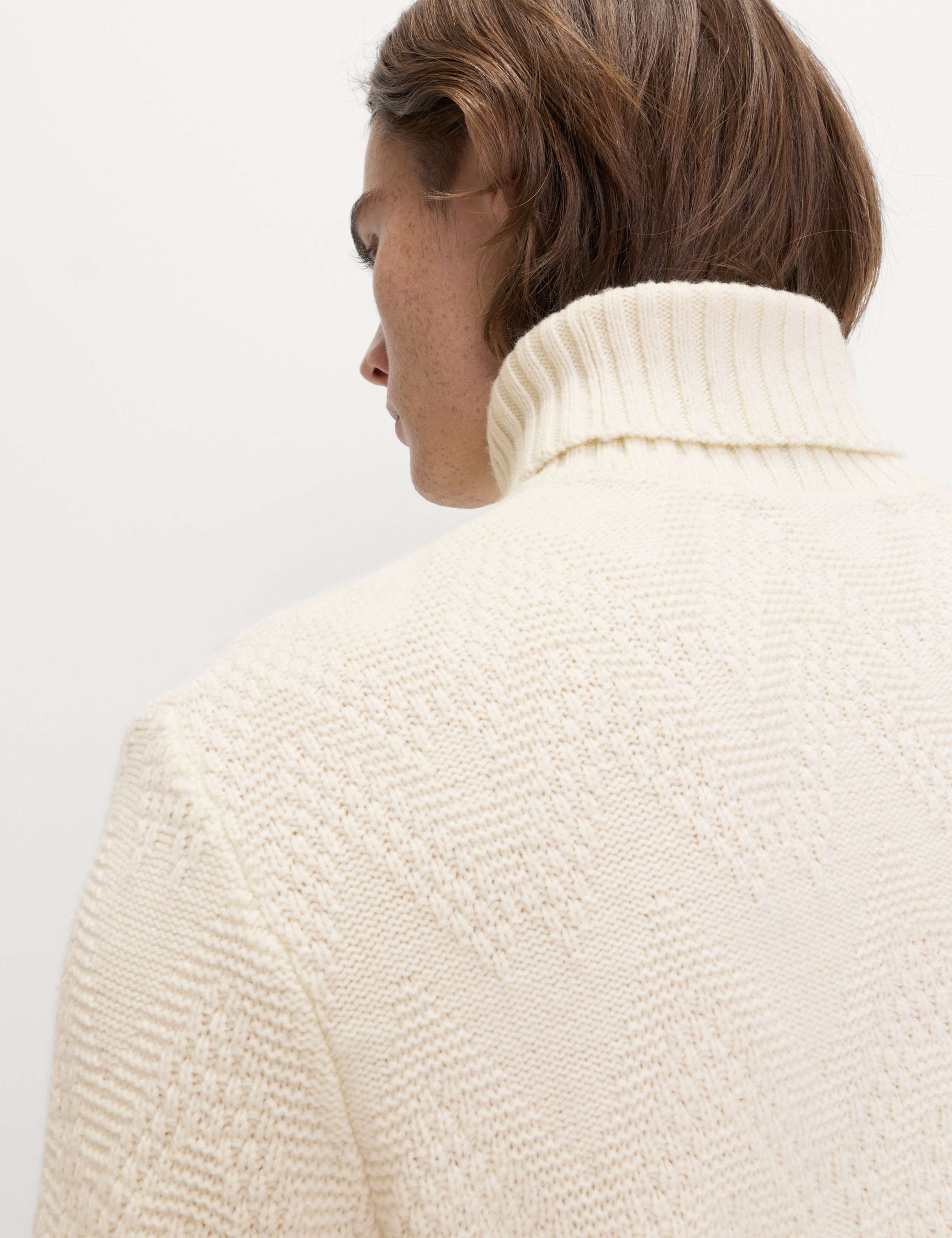 Wool Blend Textured Stitch Roll Neck Jumper 4 of 5