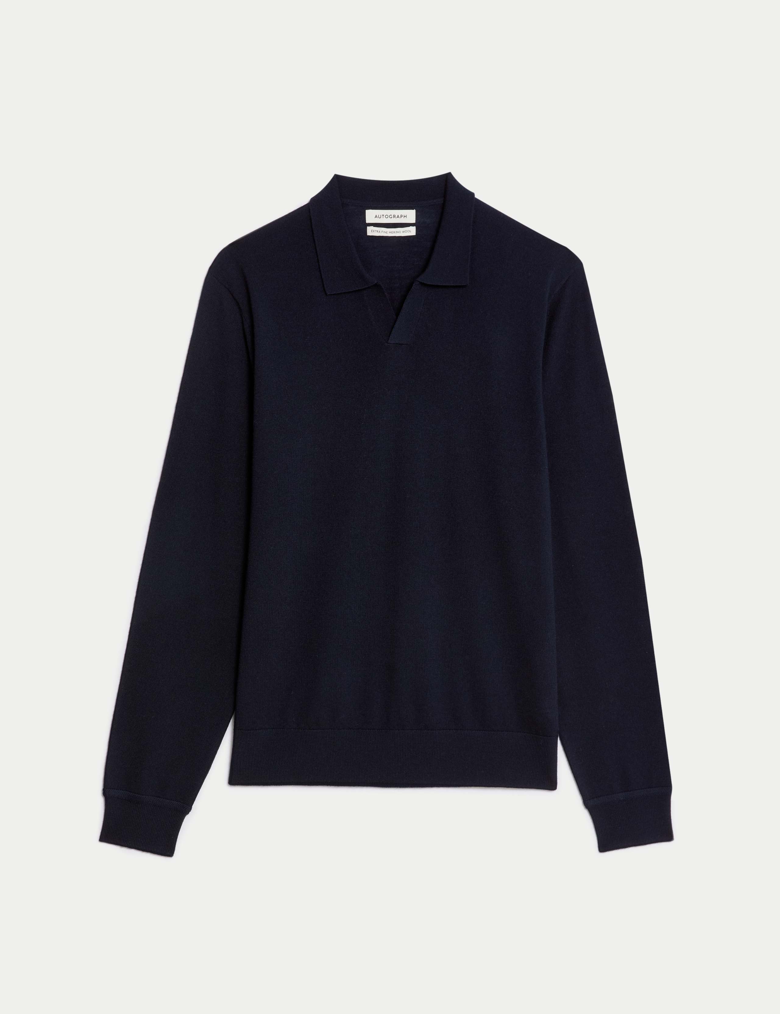 Pure Extra Fine Merino Wool Knitted Polo Shirt 2 of 6