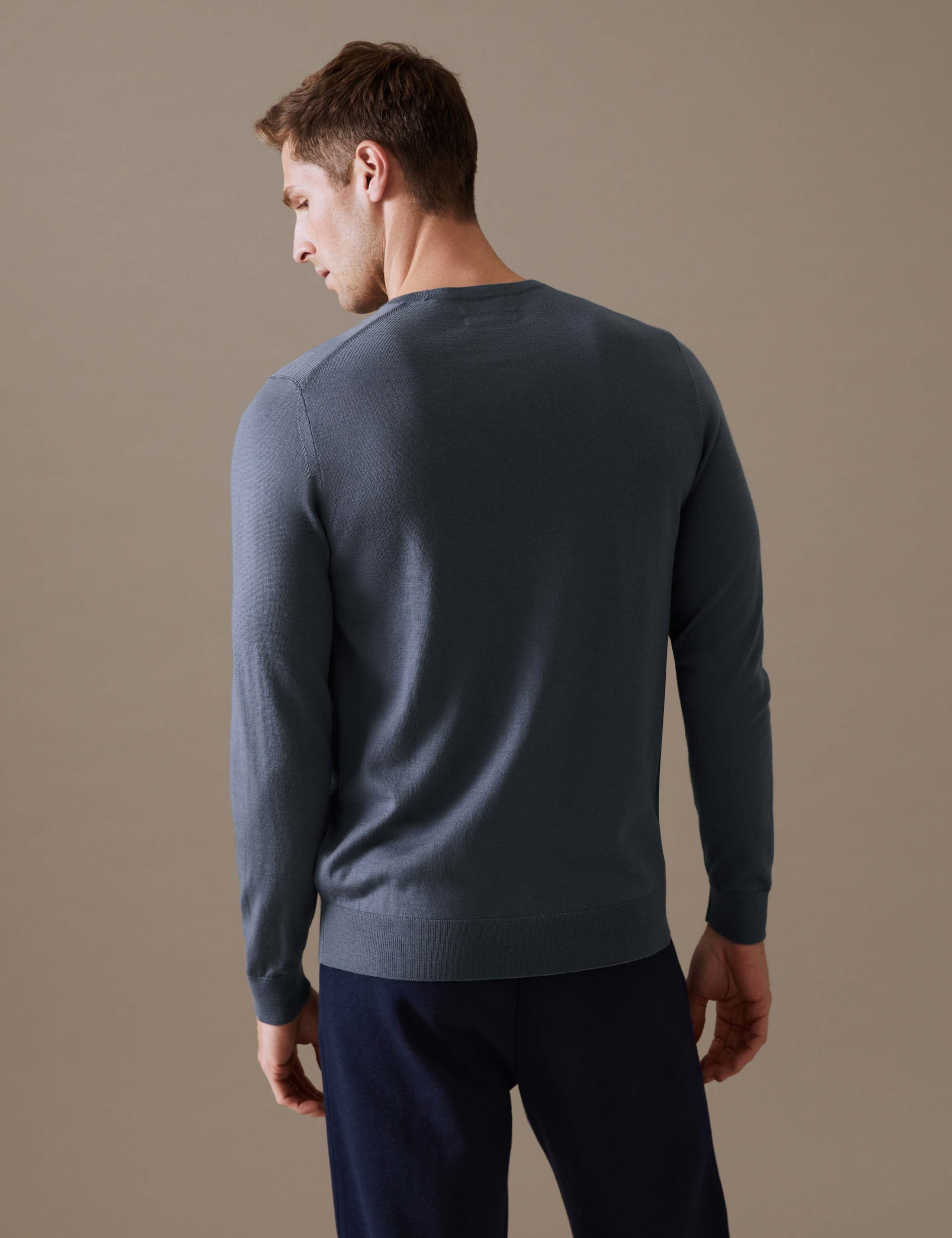 Pure Extra Fine Merino Wool Crew Neck Jumper 4 of 4