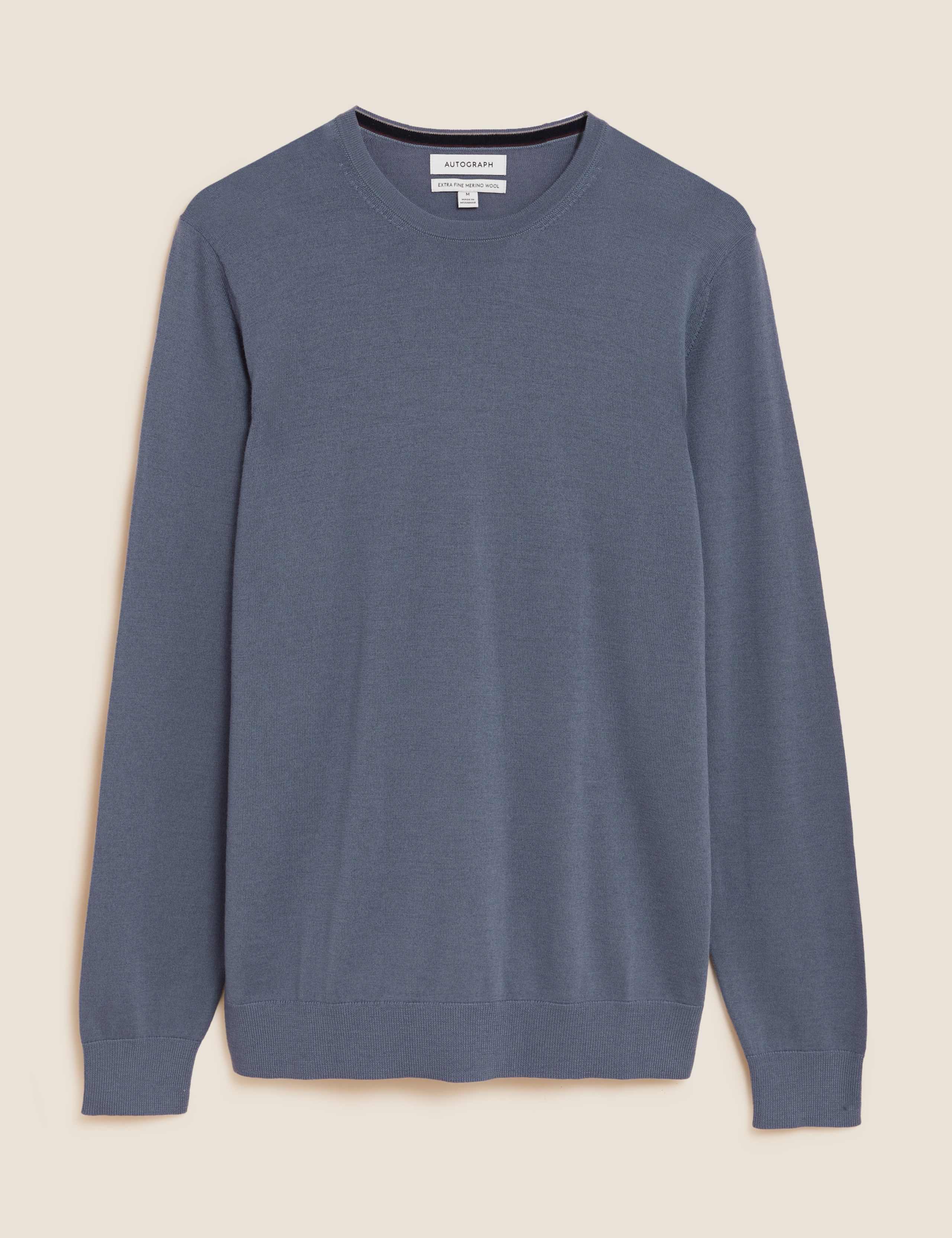 Pure Extra Fine Merino Wool Crew Neck Jumper 2 of 4