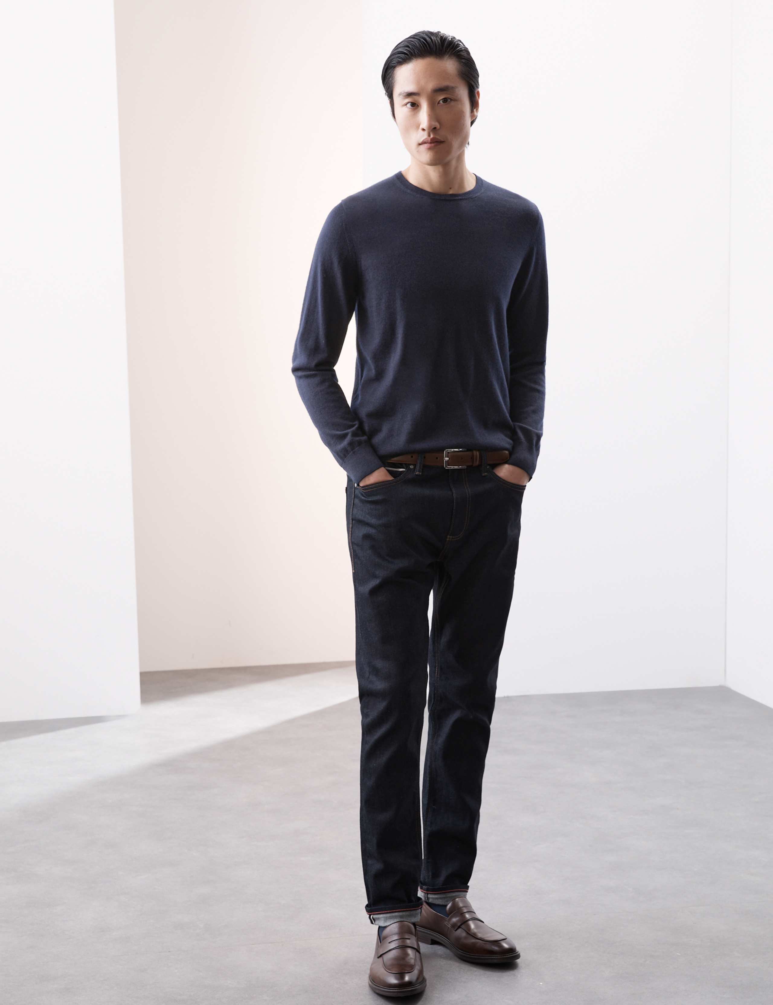 Pure Extra Fine Merino Wool Crew Neck Jumper 3 of 7