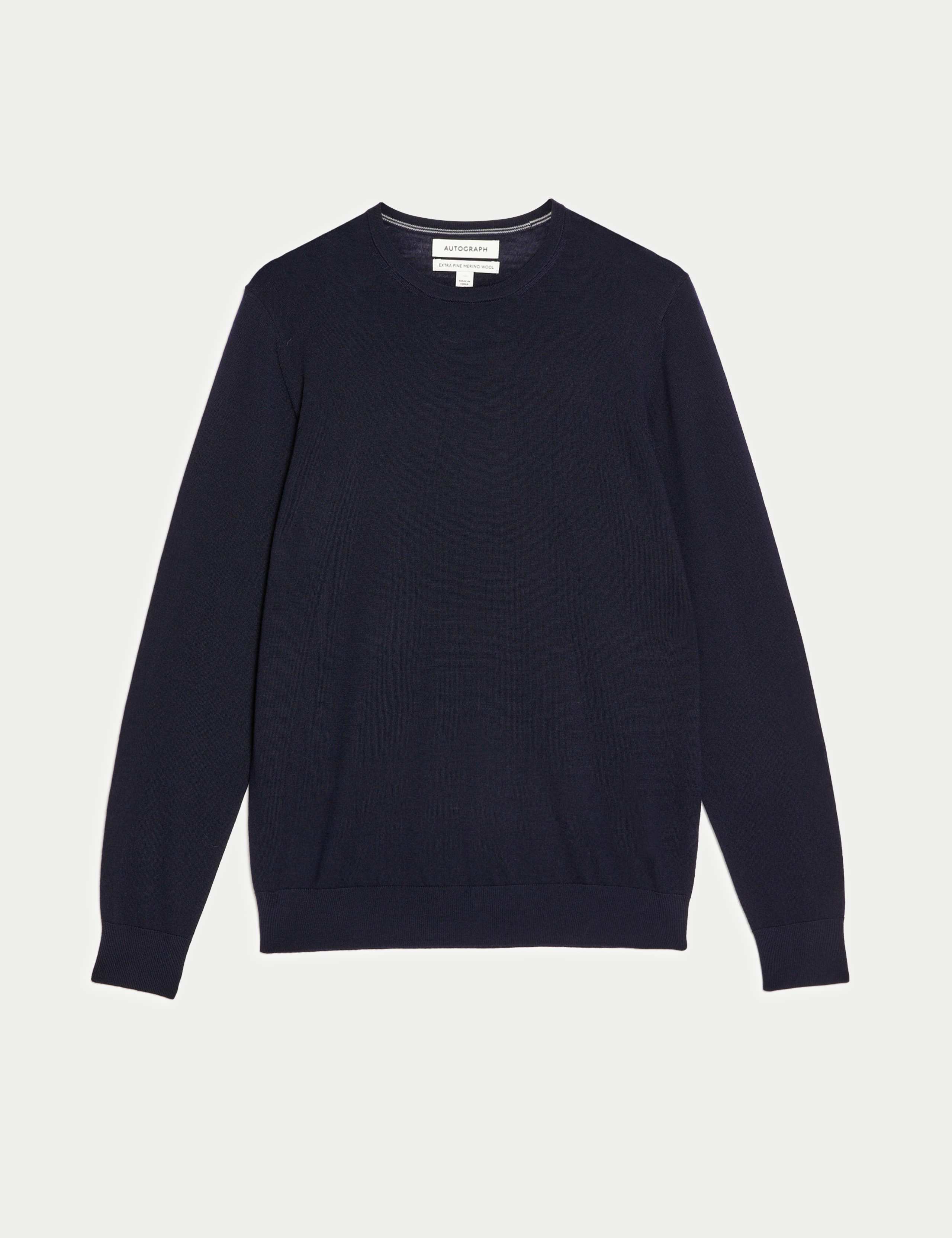 Pure Extra Fine Merino Wool Crew Neck Jumper 2 of 7