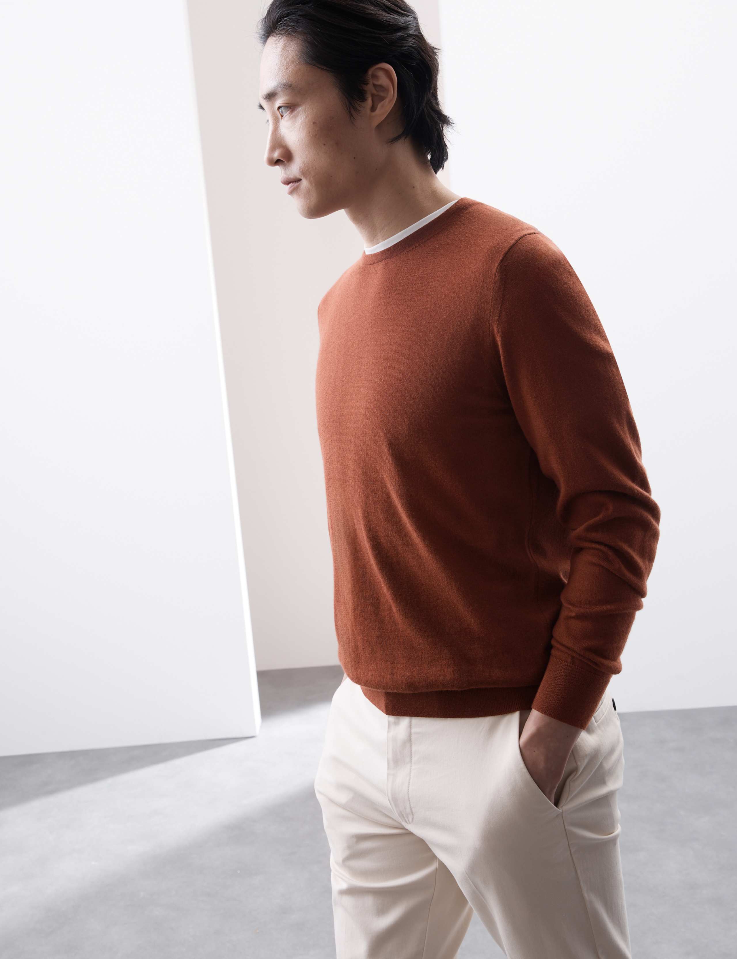 Pure Extra Fine Merino Wool Crew Neck Jumper 6 of 6