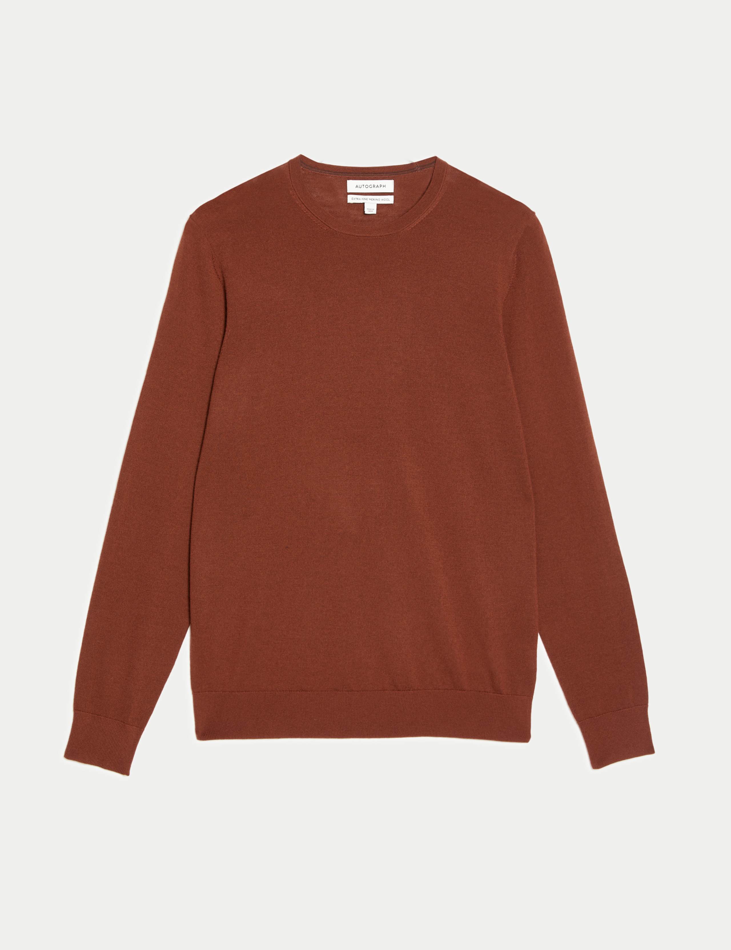 Pure Extra Fine Merino Wool Crew Neck Jumper 2 of 6