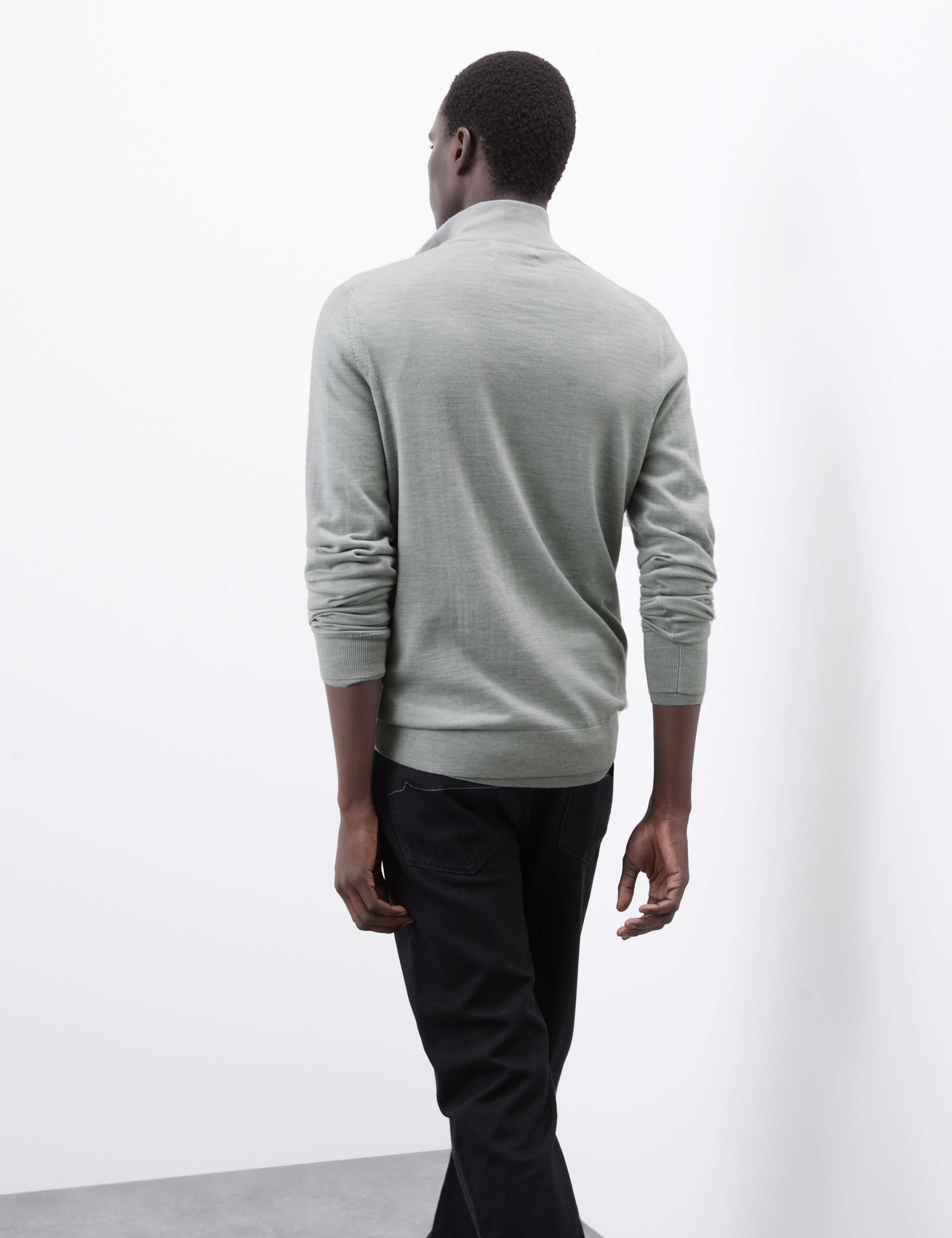 Pure Extra Fine Merino Wool Half Zip Jumper 4 of 6