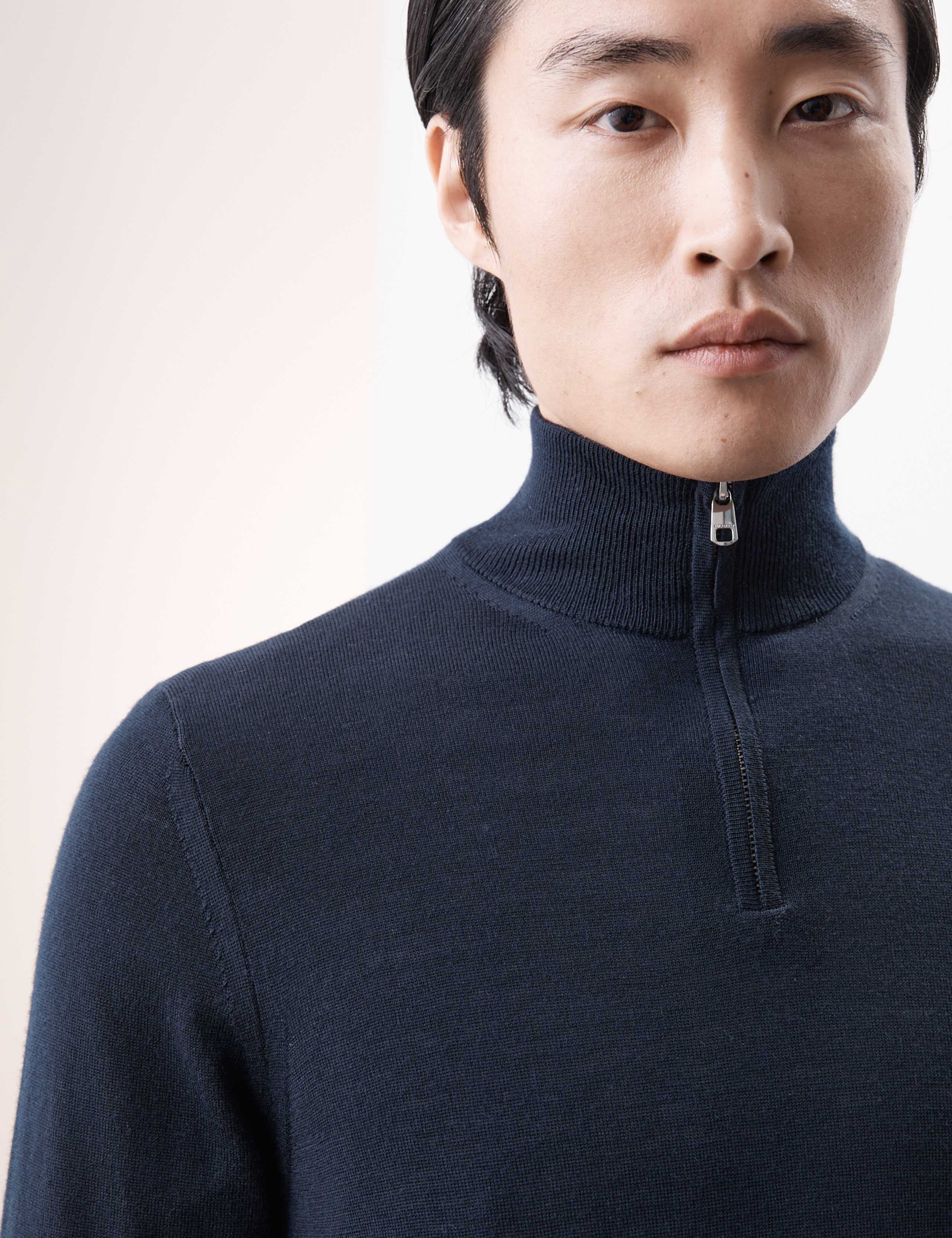 Pure Extra Fine Merino Wool Half Zip Jumper 5 of 7