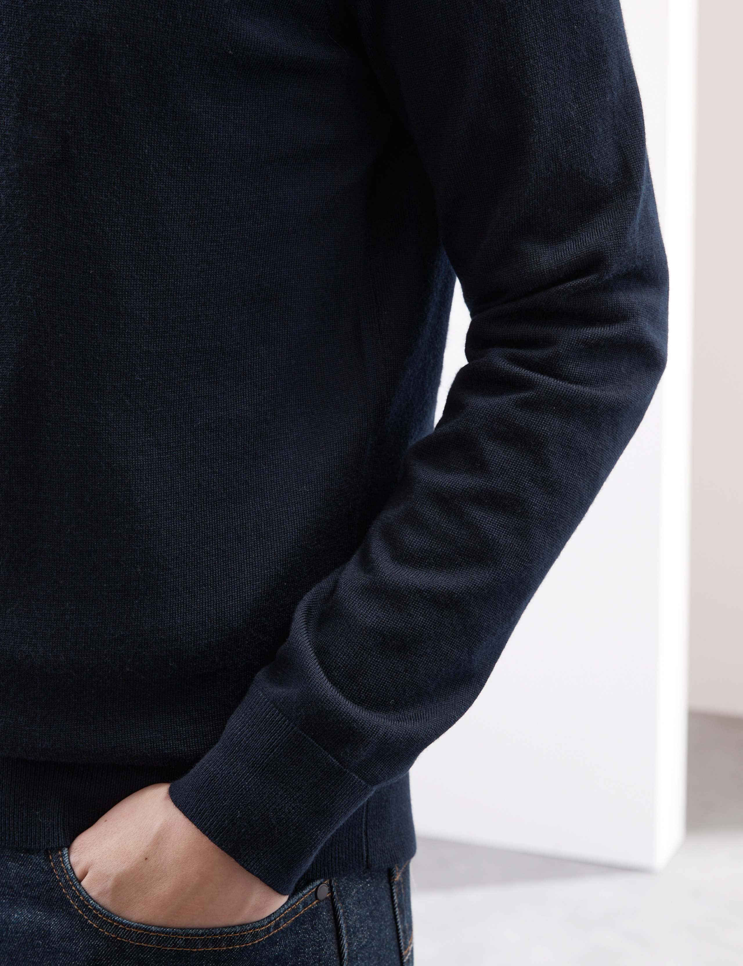 Pure Extra Fine Merino Wool Half Zip Jumper 7 of 7