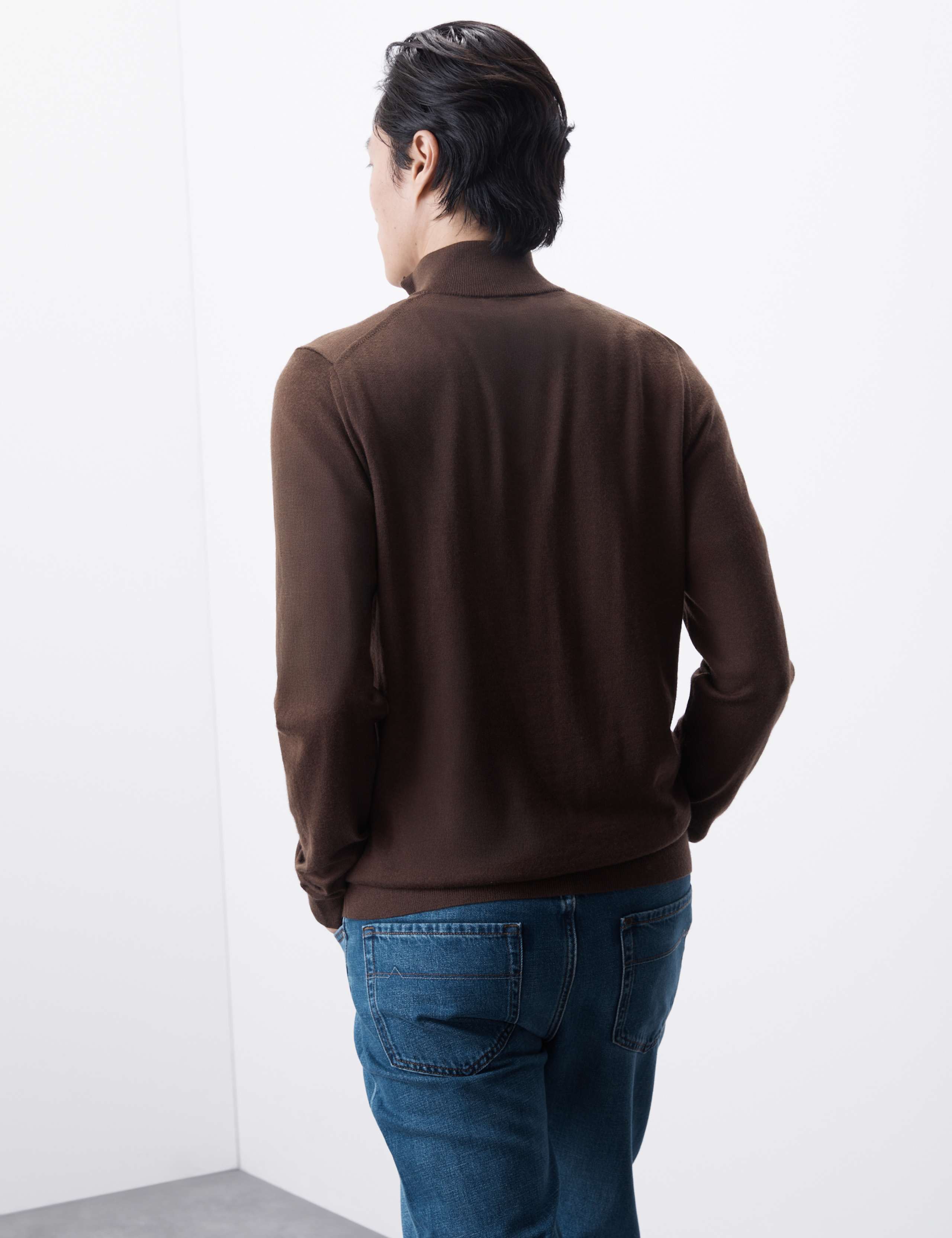 Pure Extra Fine Merino Wool Half Zip Jumper 5 of 5