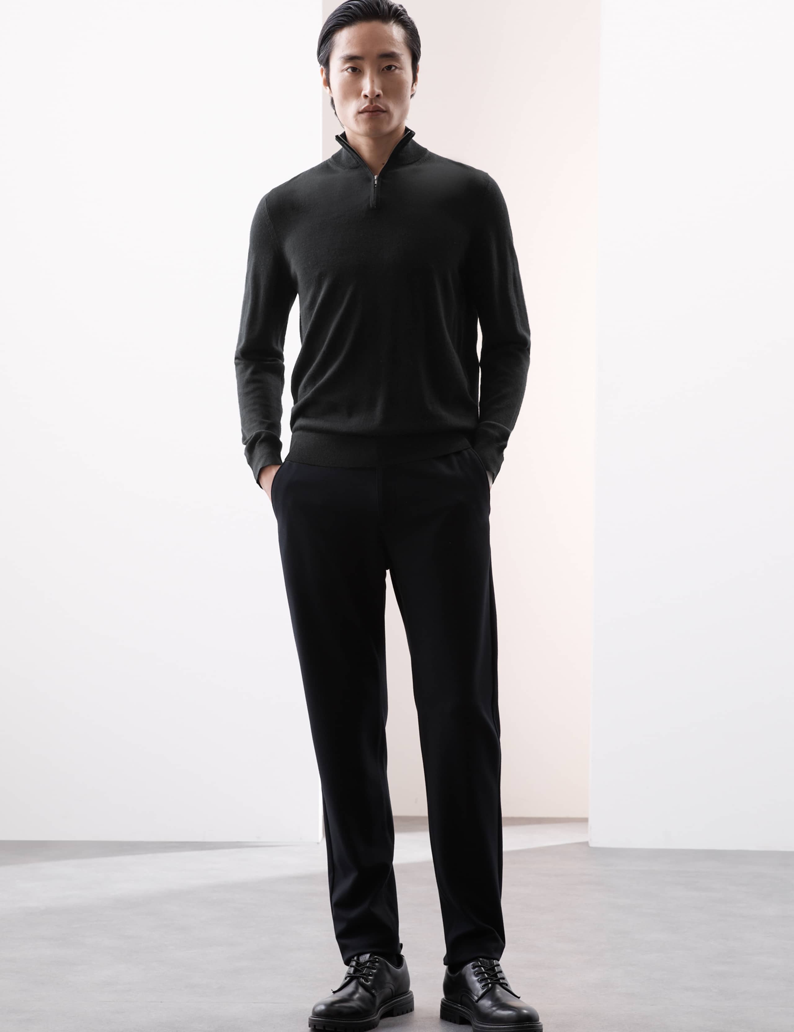 Pure Extra Fine Merino Wool Half Zip Jumper 3 of 8