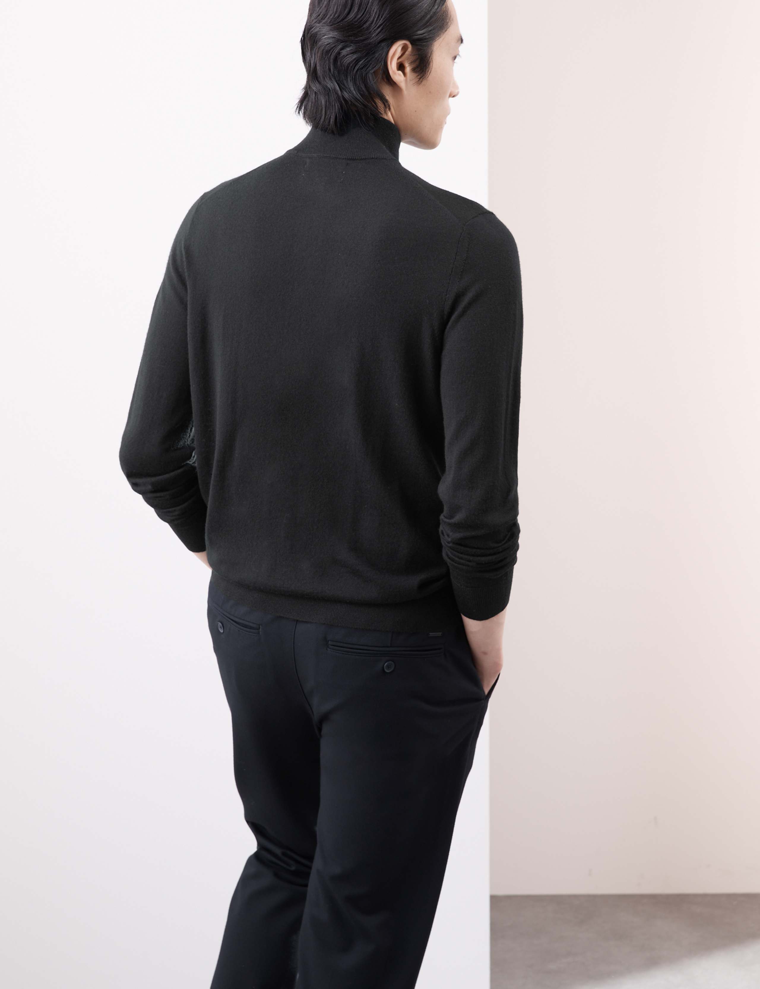 Pure Extra Fine Merino Wool Half Zip Jumper 5 of 8