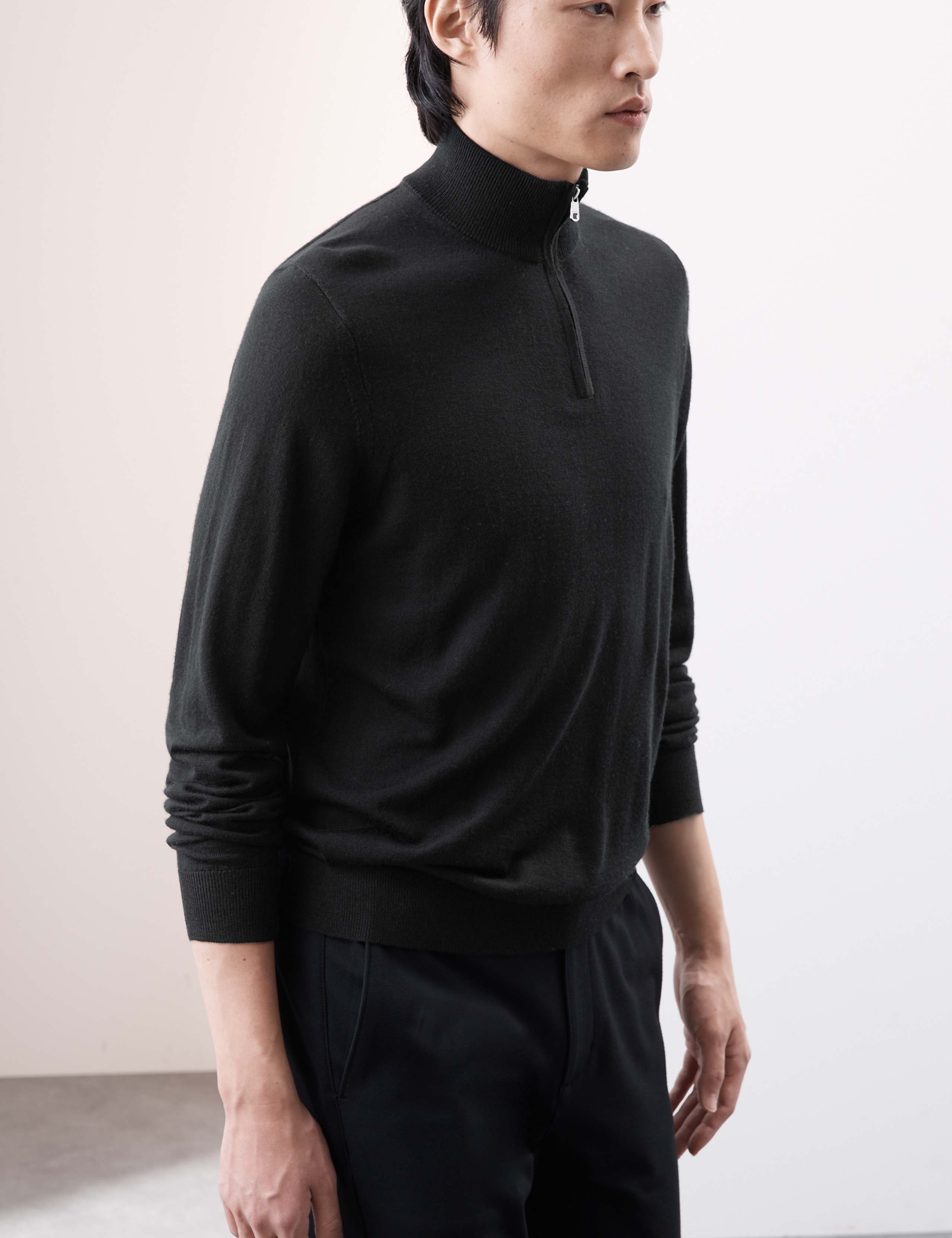 Pure Extra Fine Merino Wool Half Zip Jumper 7 of 8