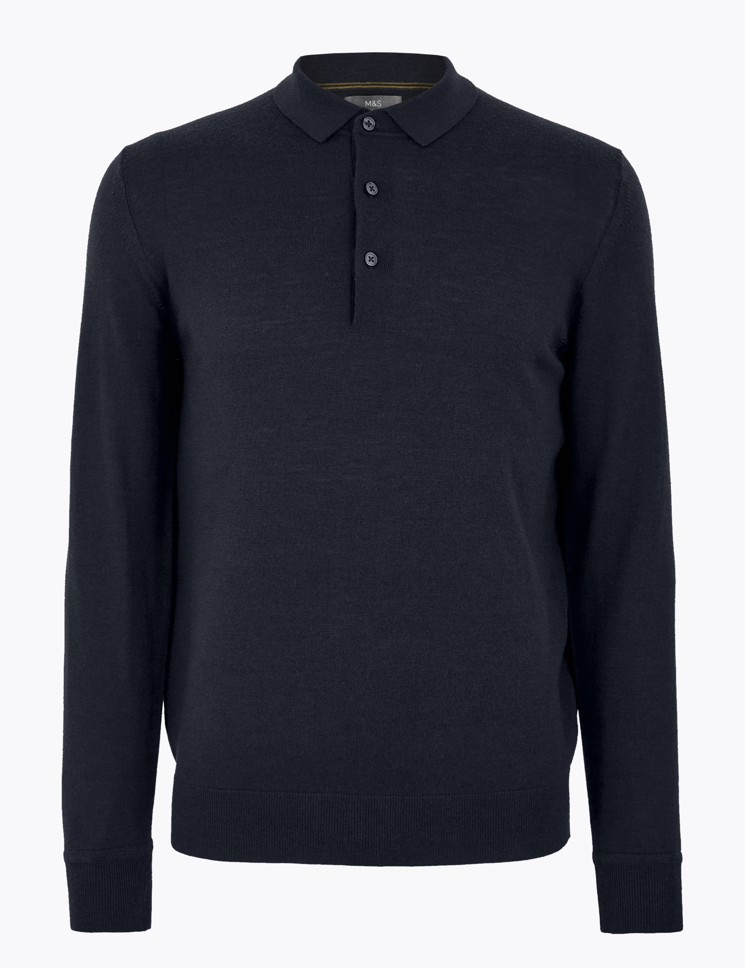 Pure Extra Fine Merino Knitted Polo Shirt 2 of 5