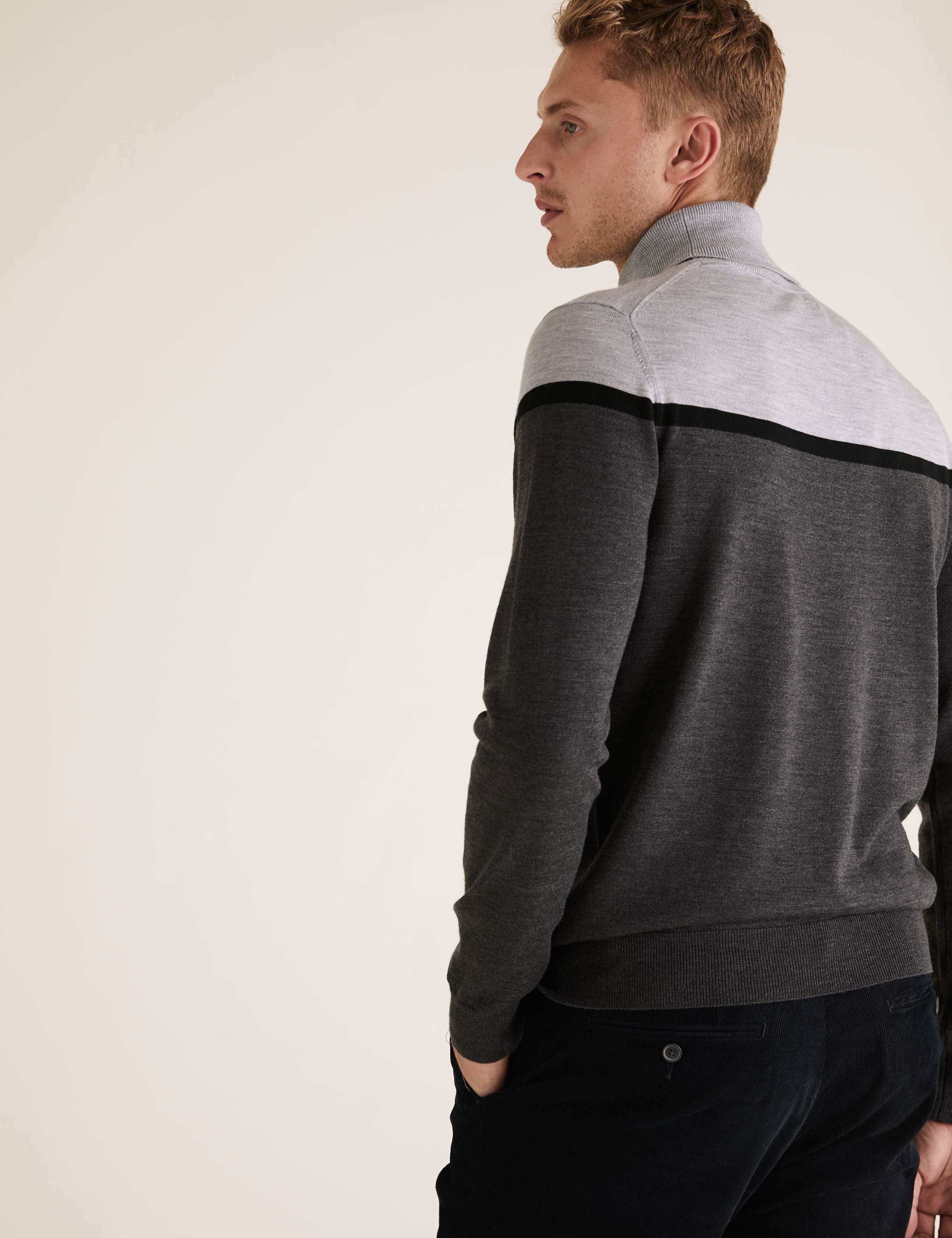 Pure Extra Fine Merino Roll Neck Jumper 4 of 5
