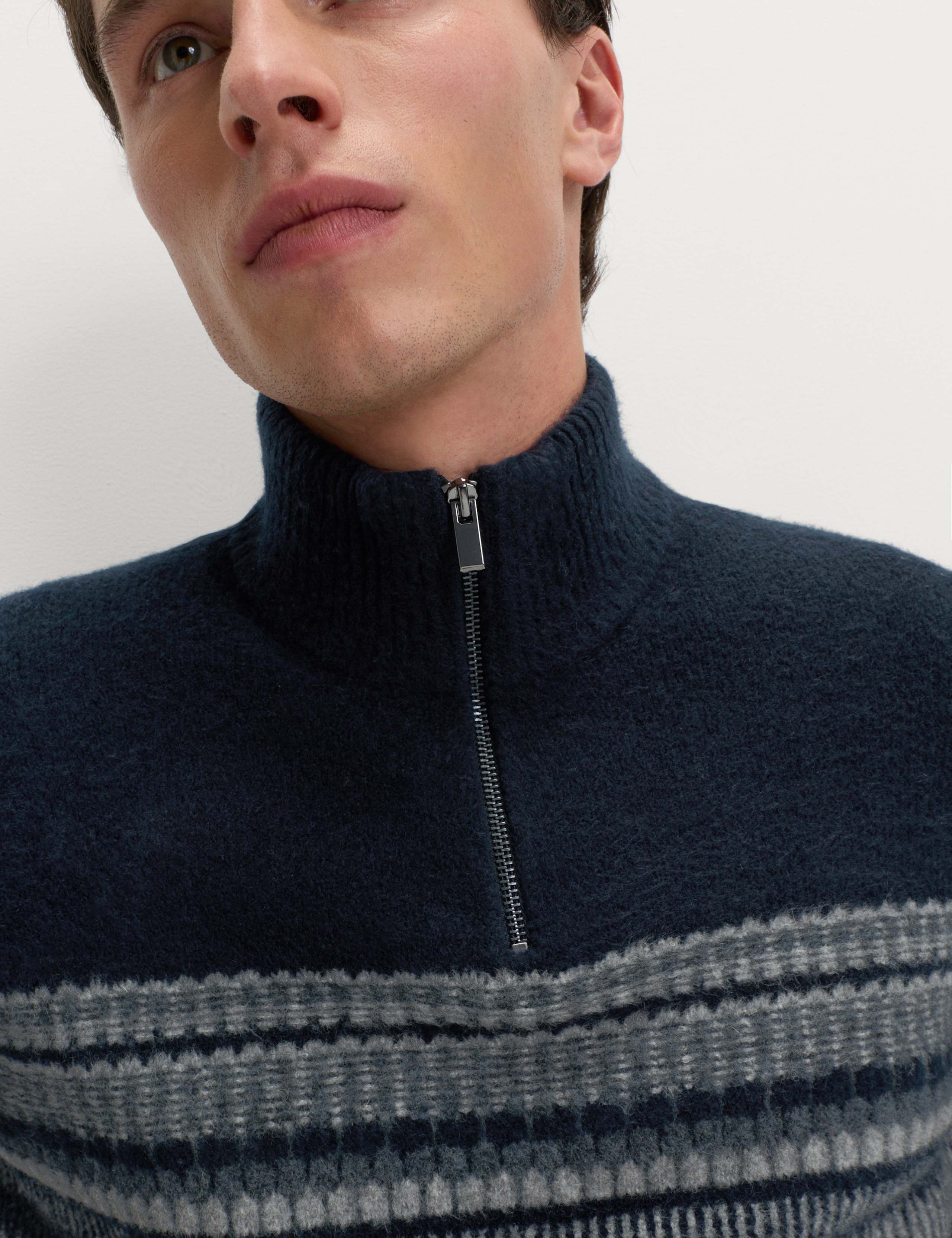 Striped Half Zip Soft Jumper 6 of 6