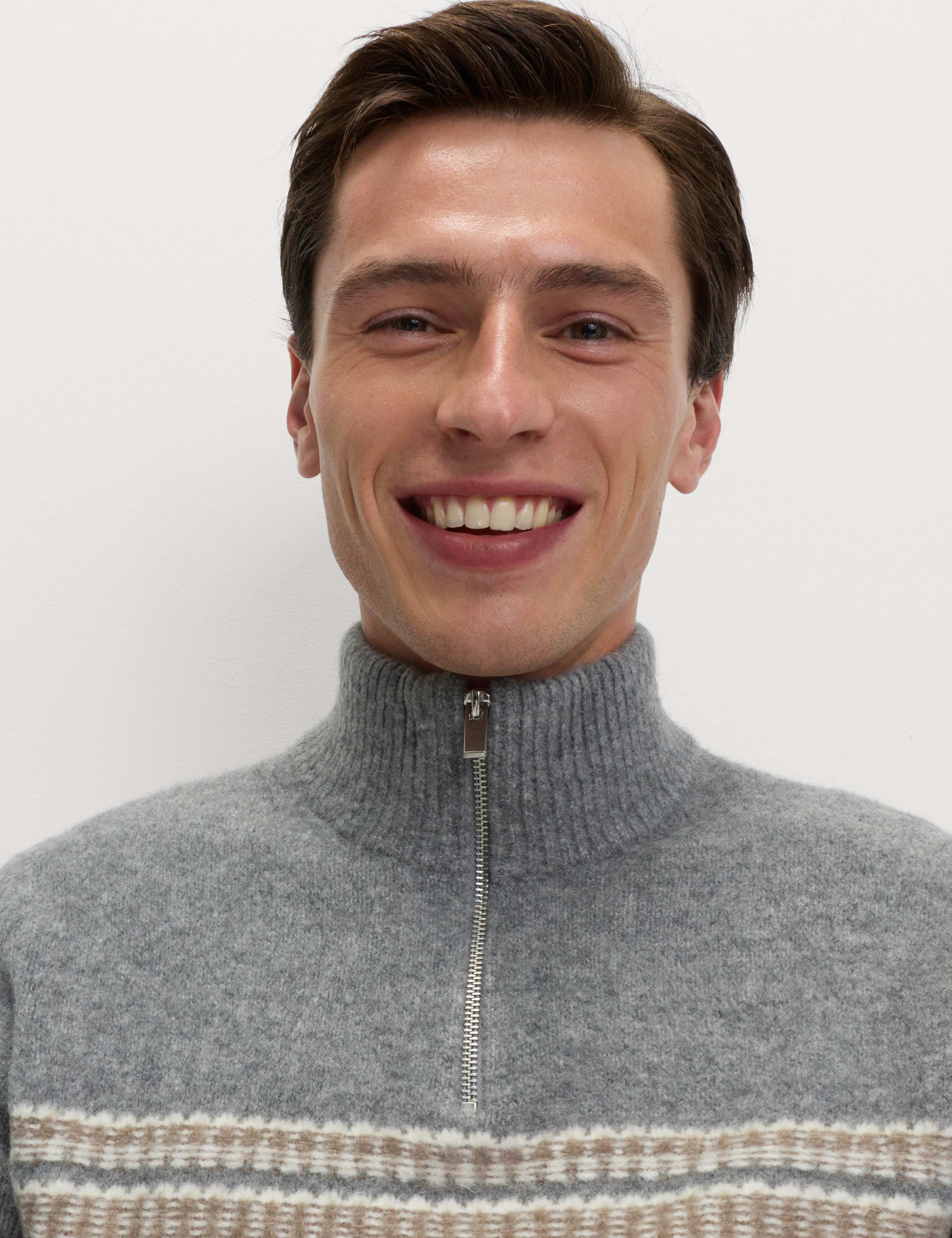 Striped Half Zip Soft Jumper 3 of 5