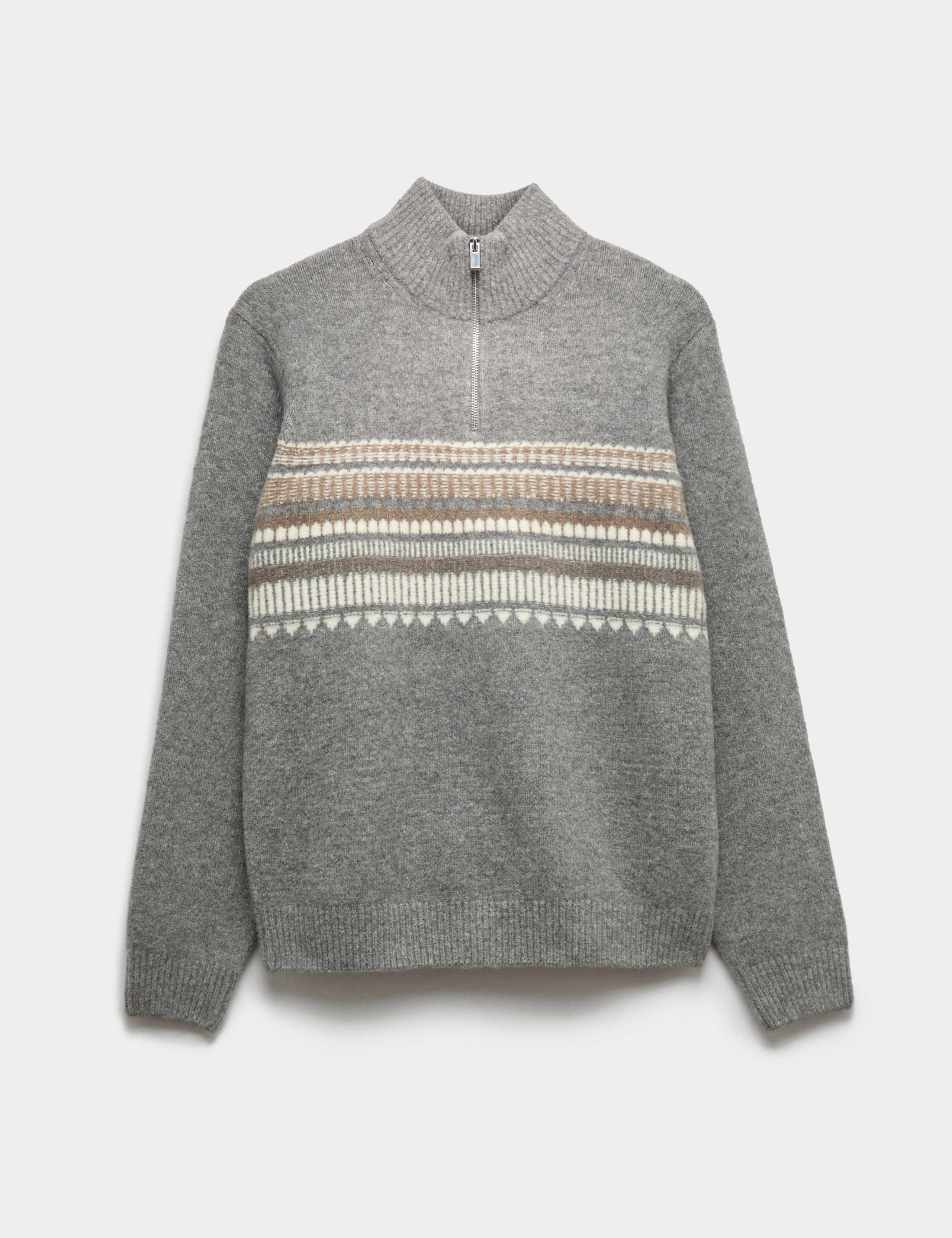 Striped Half Zip Soft Jumper 2 of 5