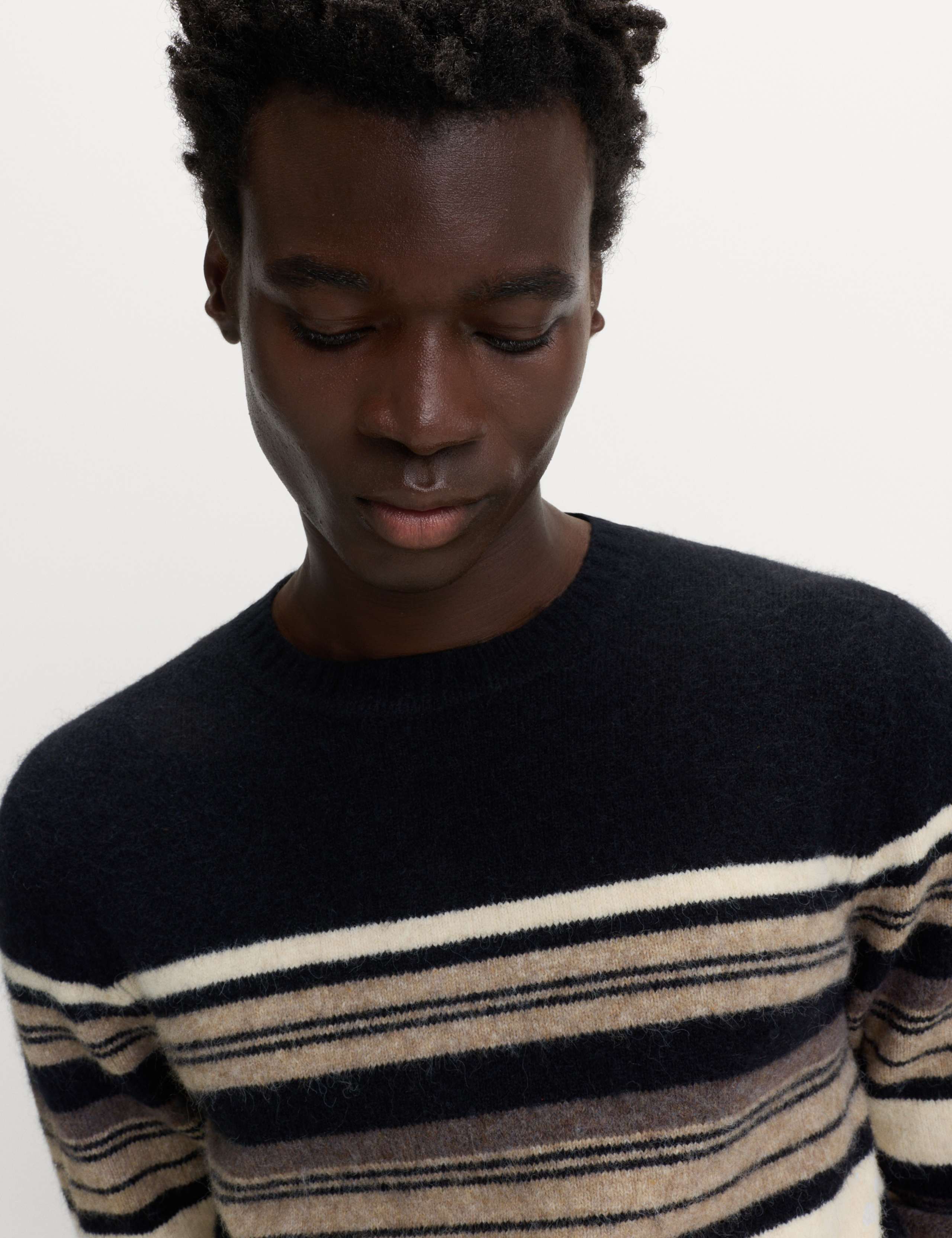 Hazy Striped Crew Neck Jumper with Wool 1 of 5
