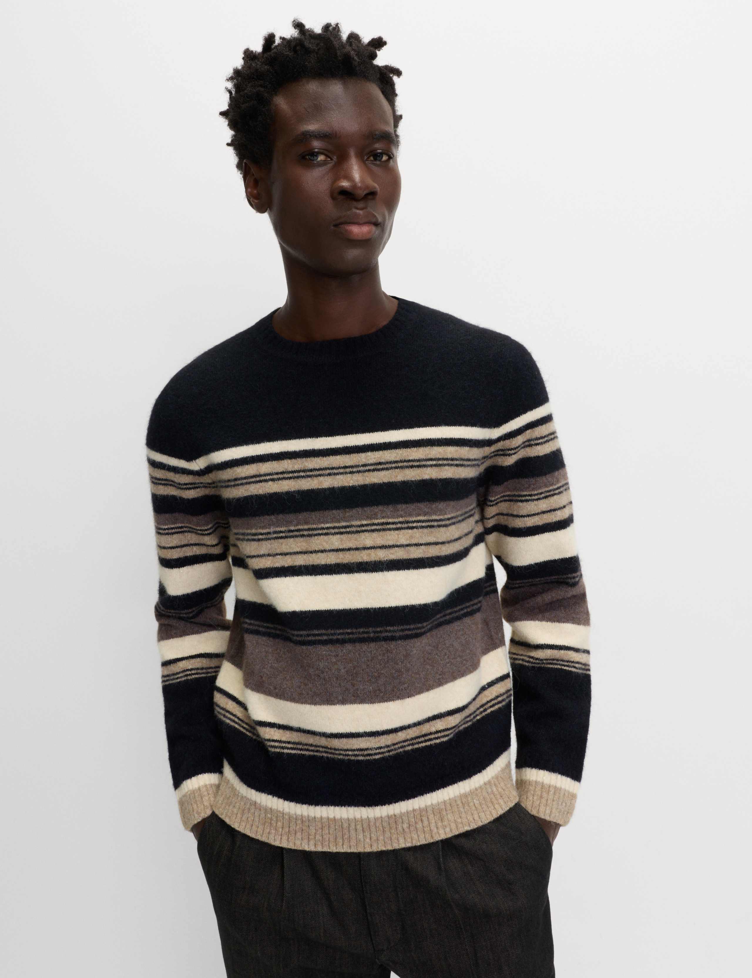Hazy Striped Crew Neck Jumper with Wool 3 of 5