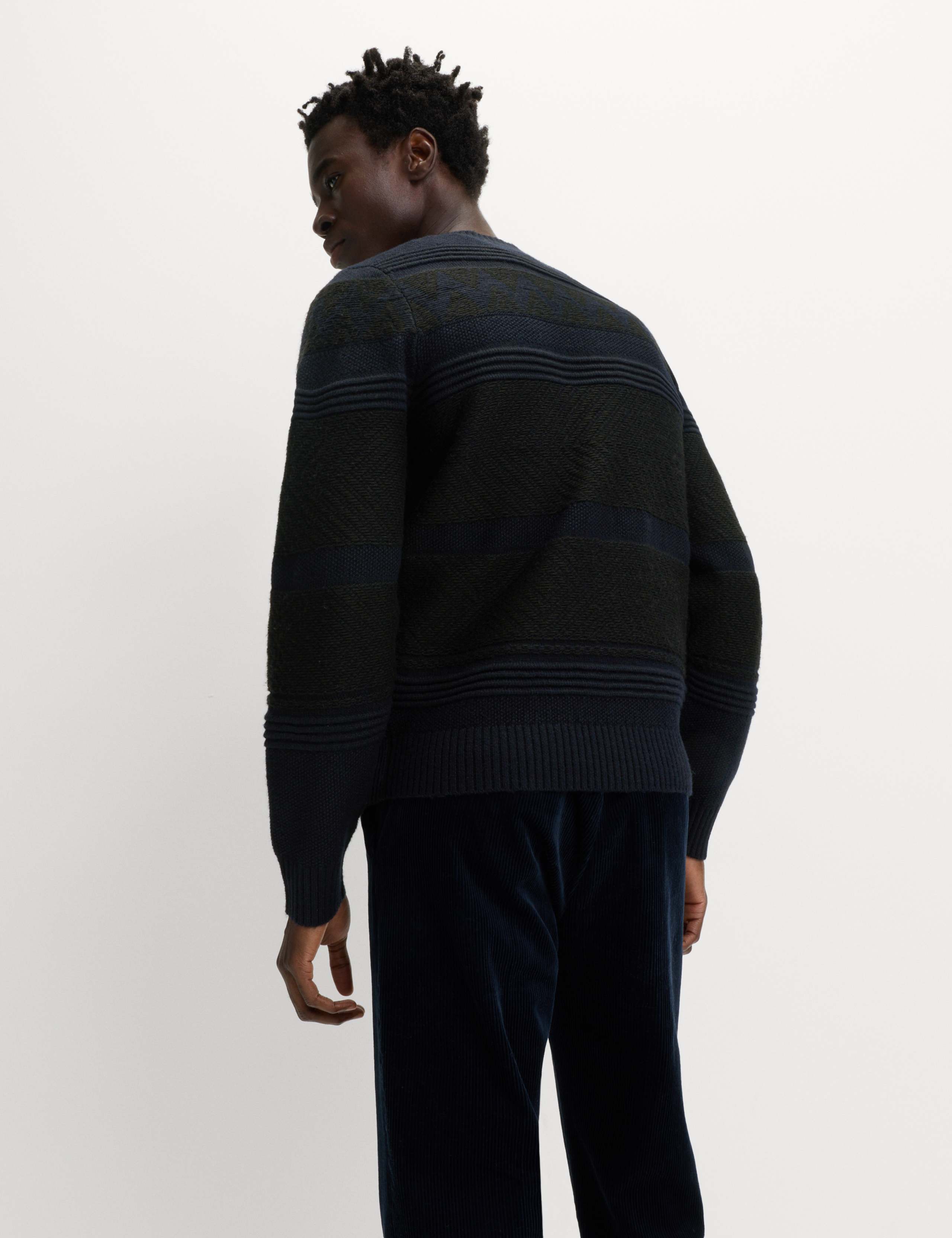 Textured Crew Neck Jumper with Wool 3 of 5
