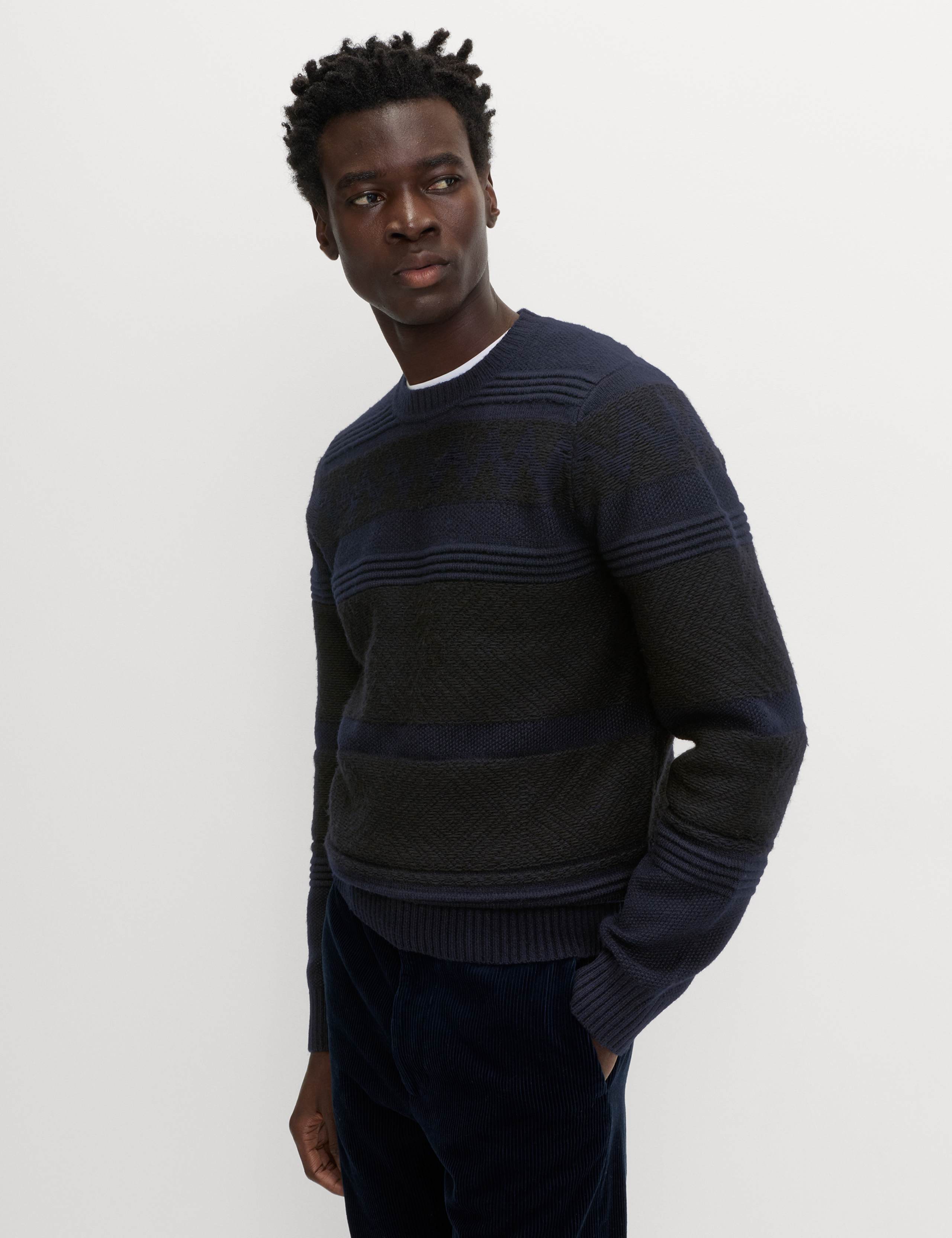 Textured Crew Neck Jumper with Wool 5 of 5