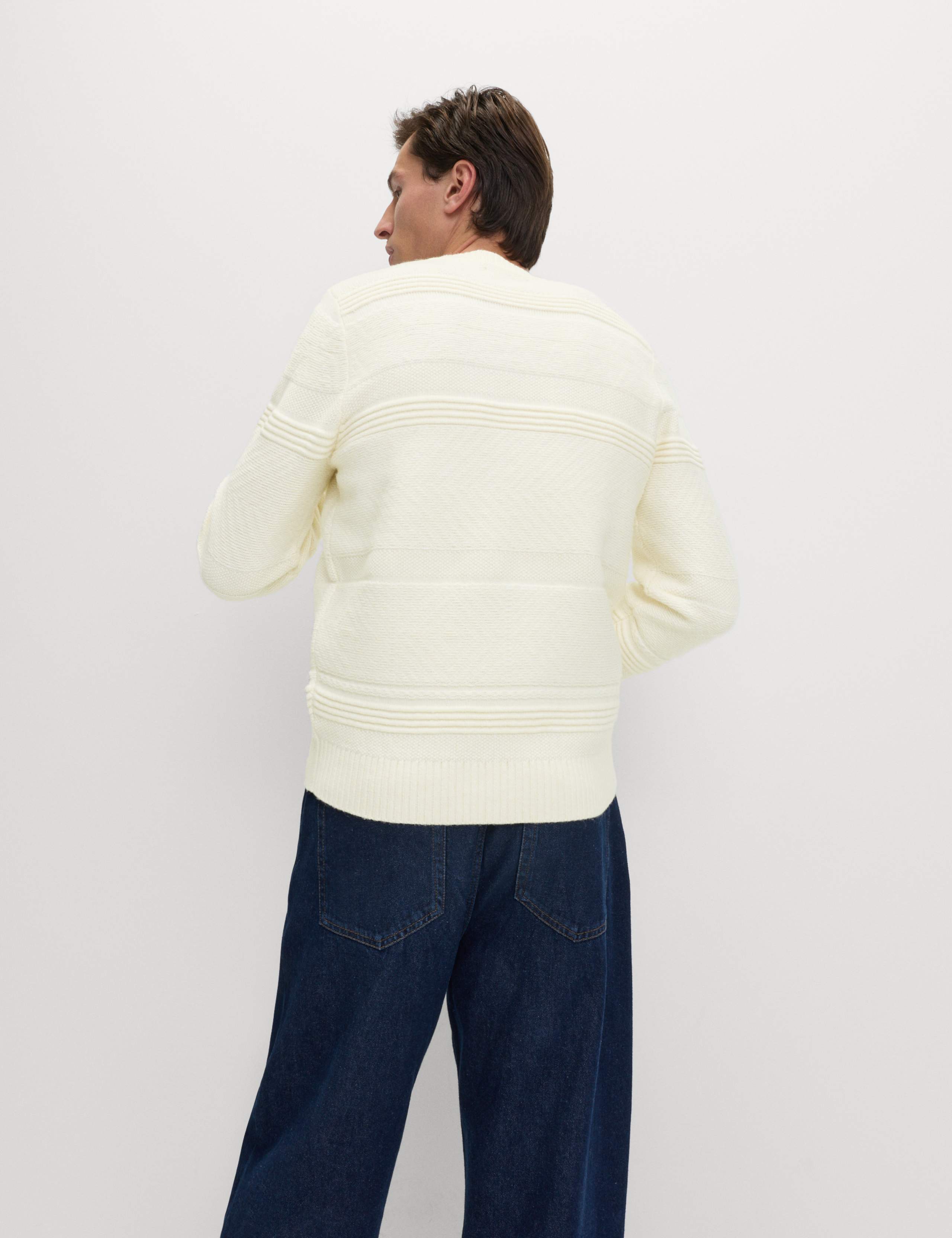 Textured Crew Neck Jumper with Wool 5 of 5