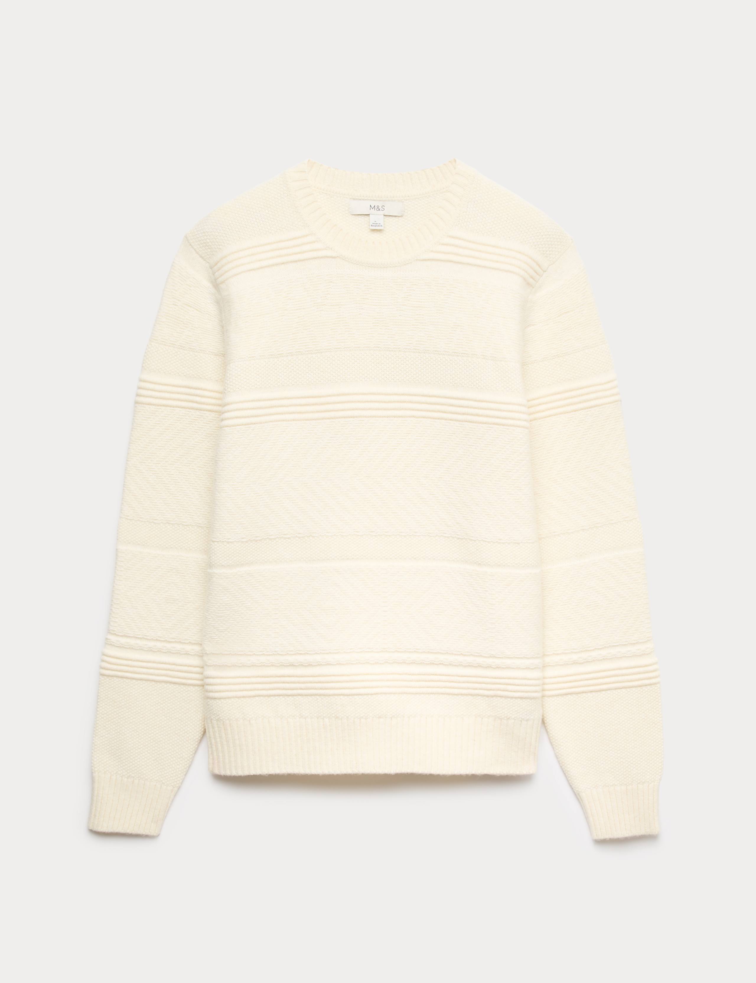 Textured Crew Neck Jumper with Wool 2 of 5