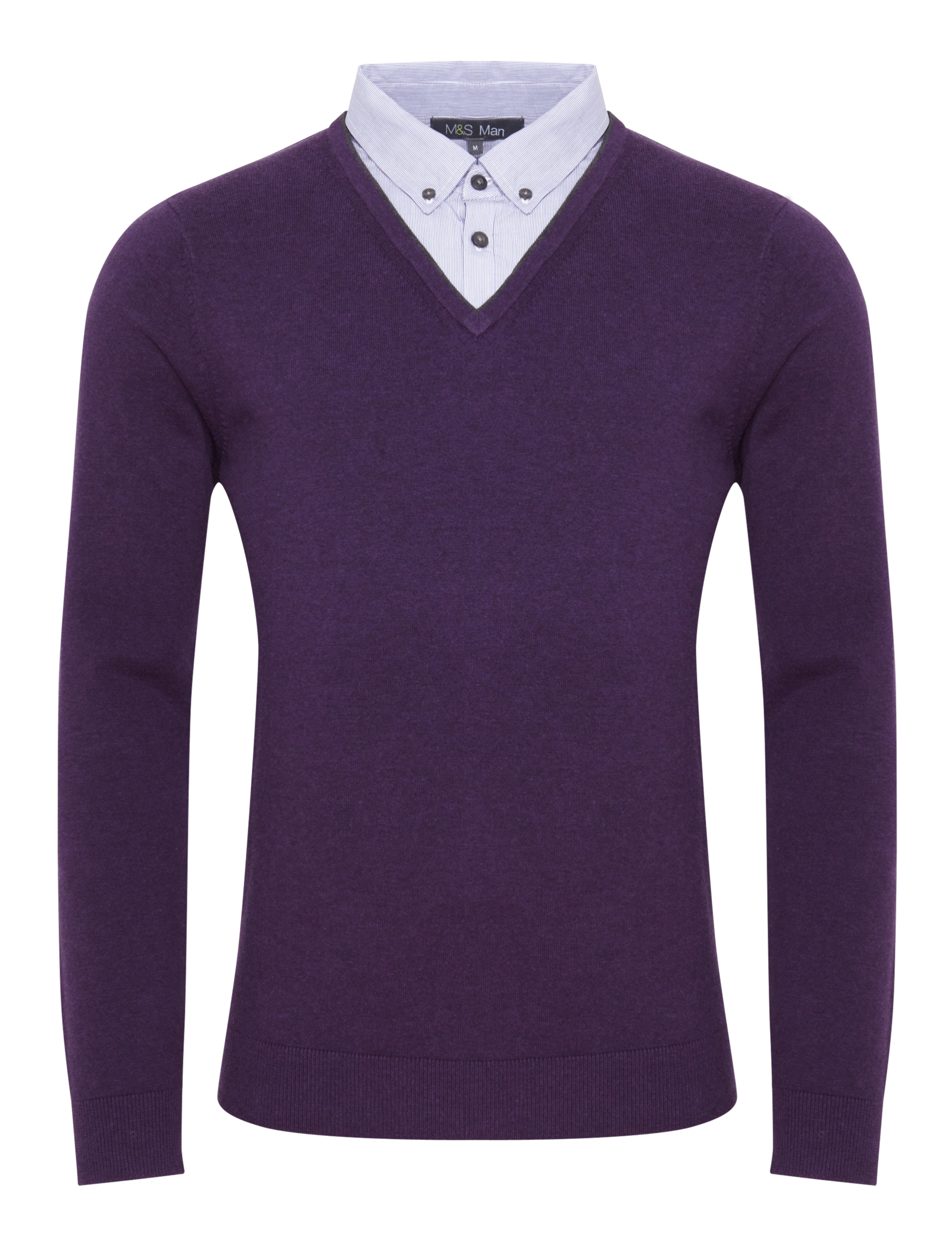 Cotton Rich Mock Layered Shirt Jumper 2 of 5