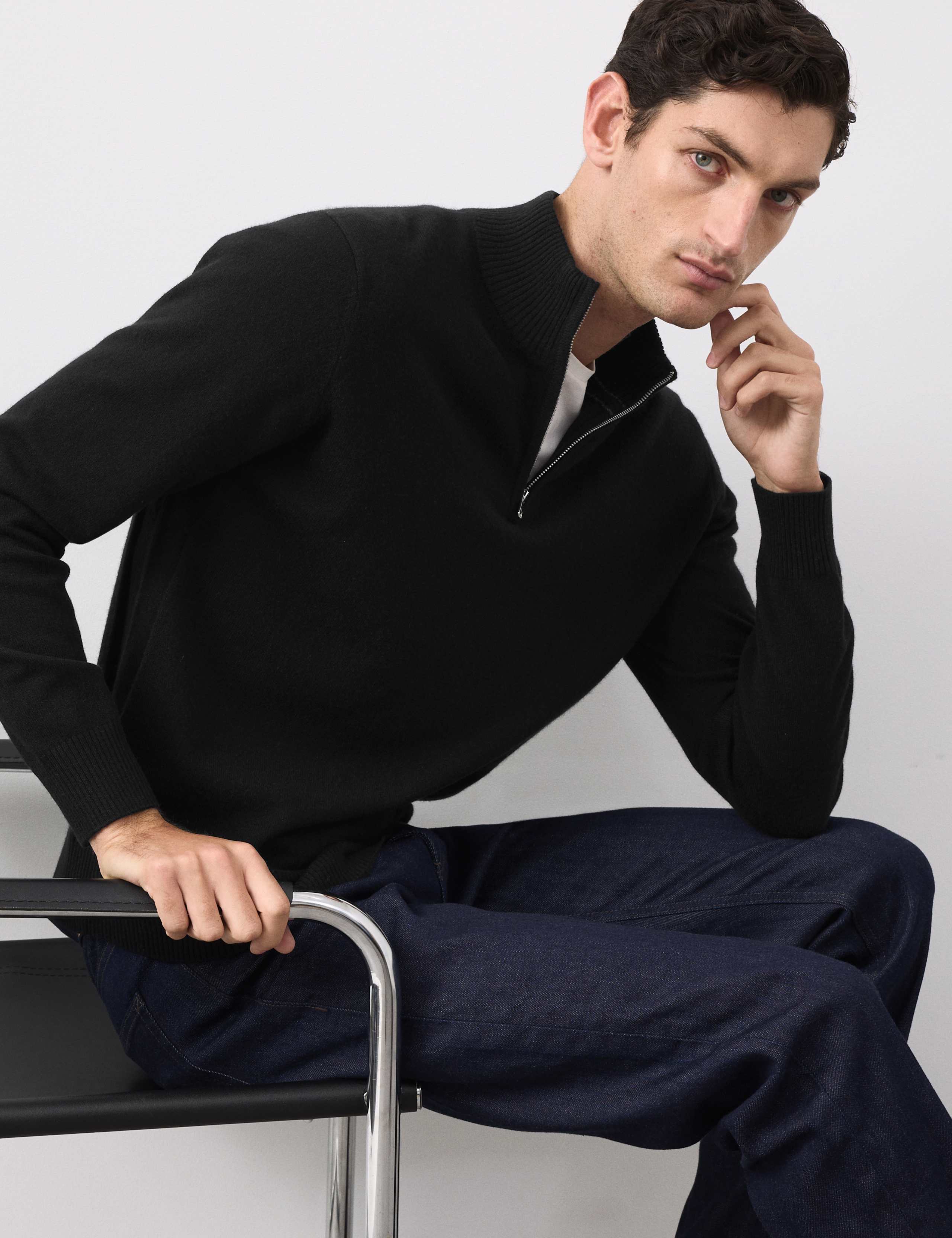 Pure Cashmere Half Zip Jumper 5 of 7