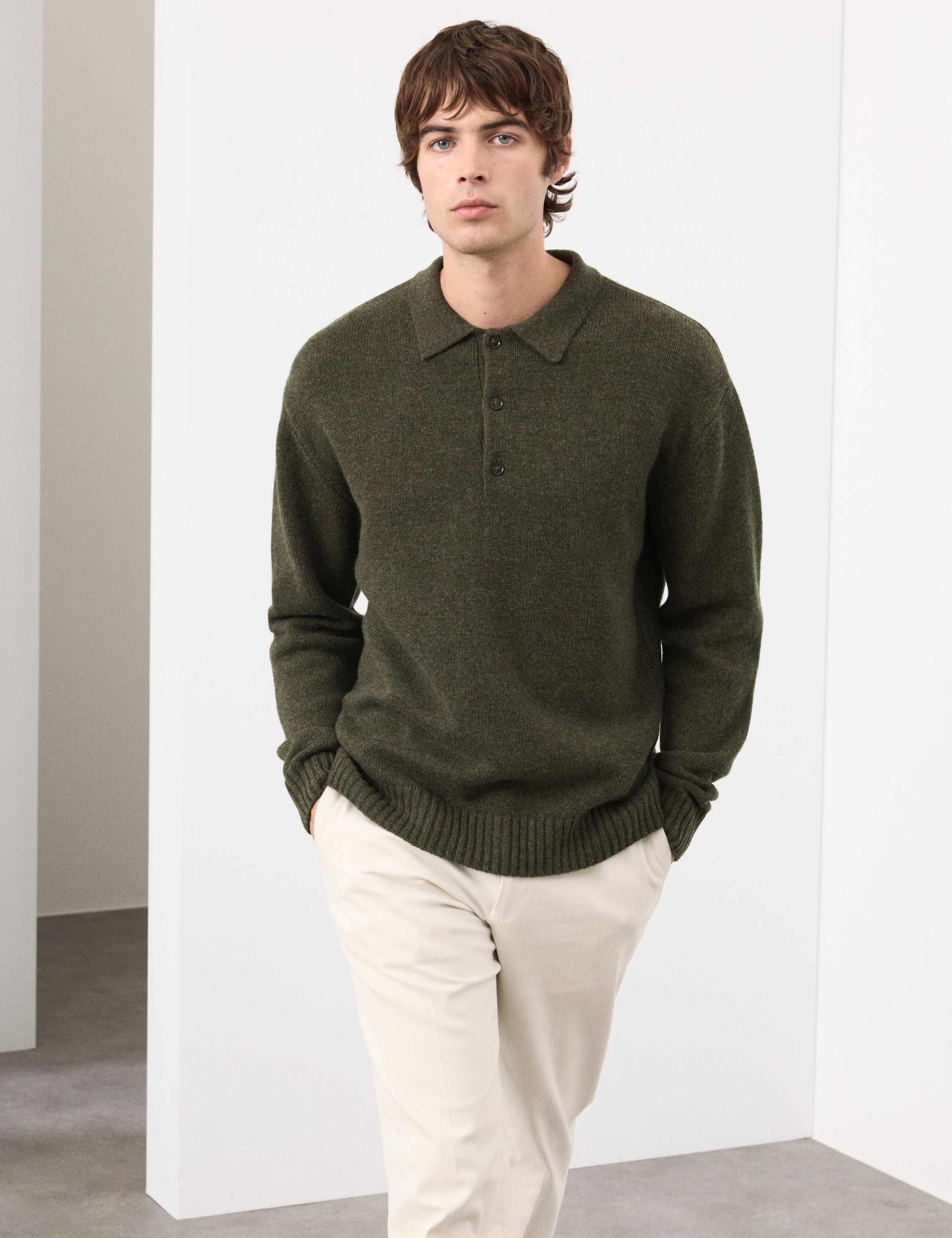 Cashmere and Wool Blend Relaxed Polo Jumper 6 of 6