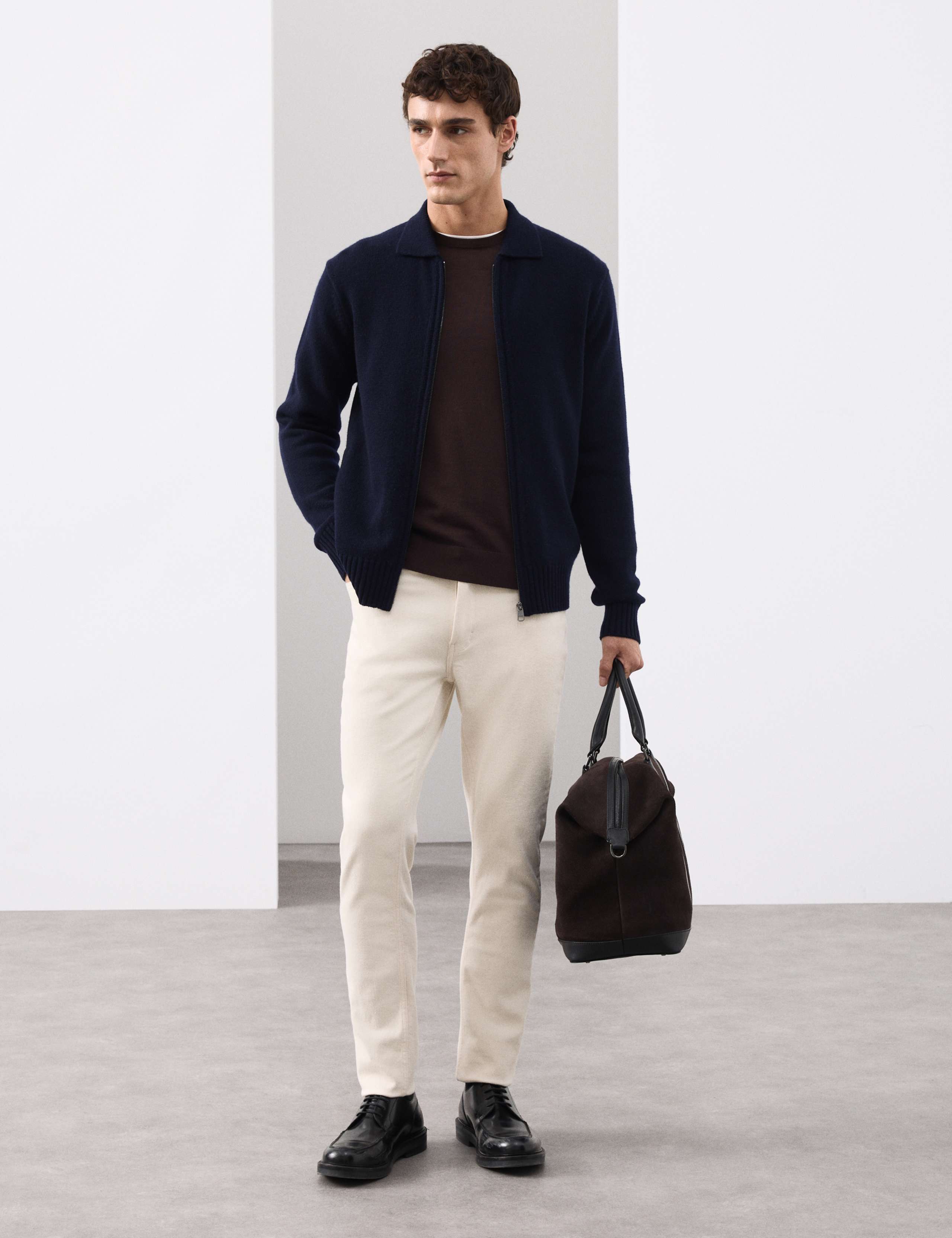 Cashmere and Wool Blend Collared Knitted Jacket 5 of 6