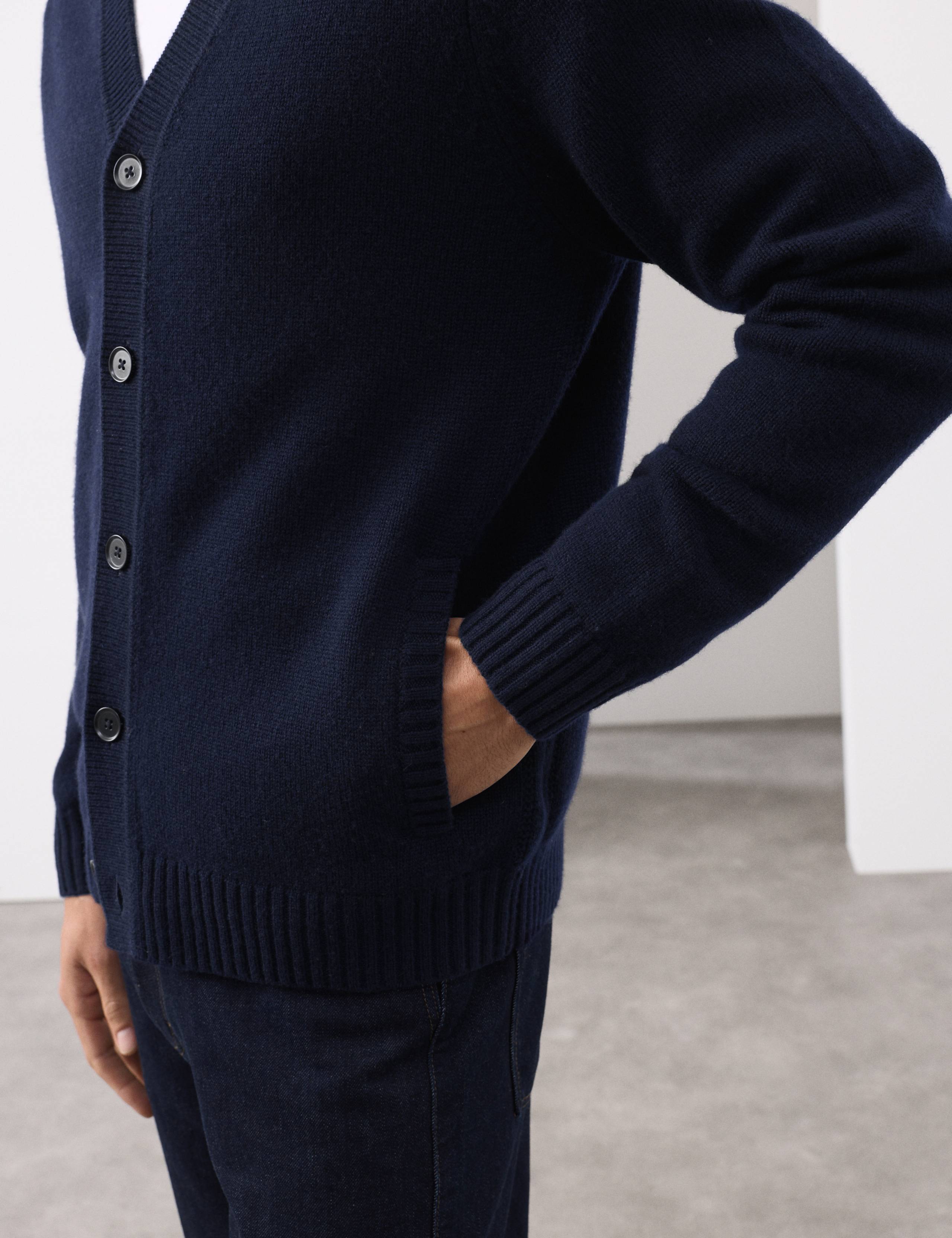 Cashmere Wool Blend Heavy Knit Cardigan 4 of 7