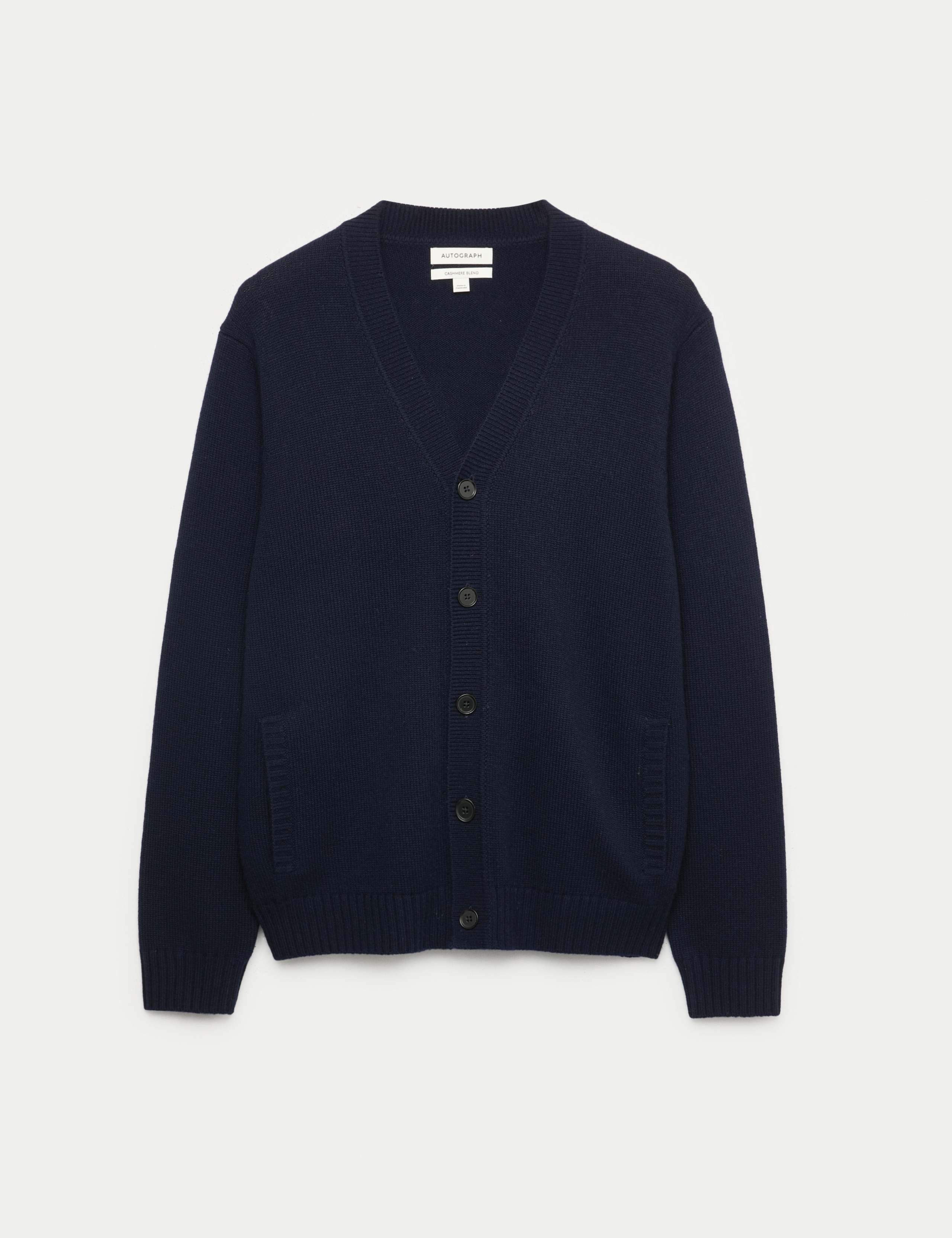 Cashmere Wool Blend Heavy Knit Cardigan 2 of 7