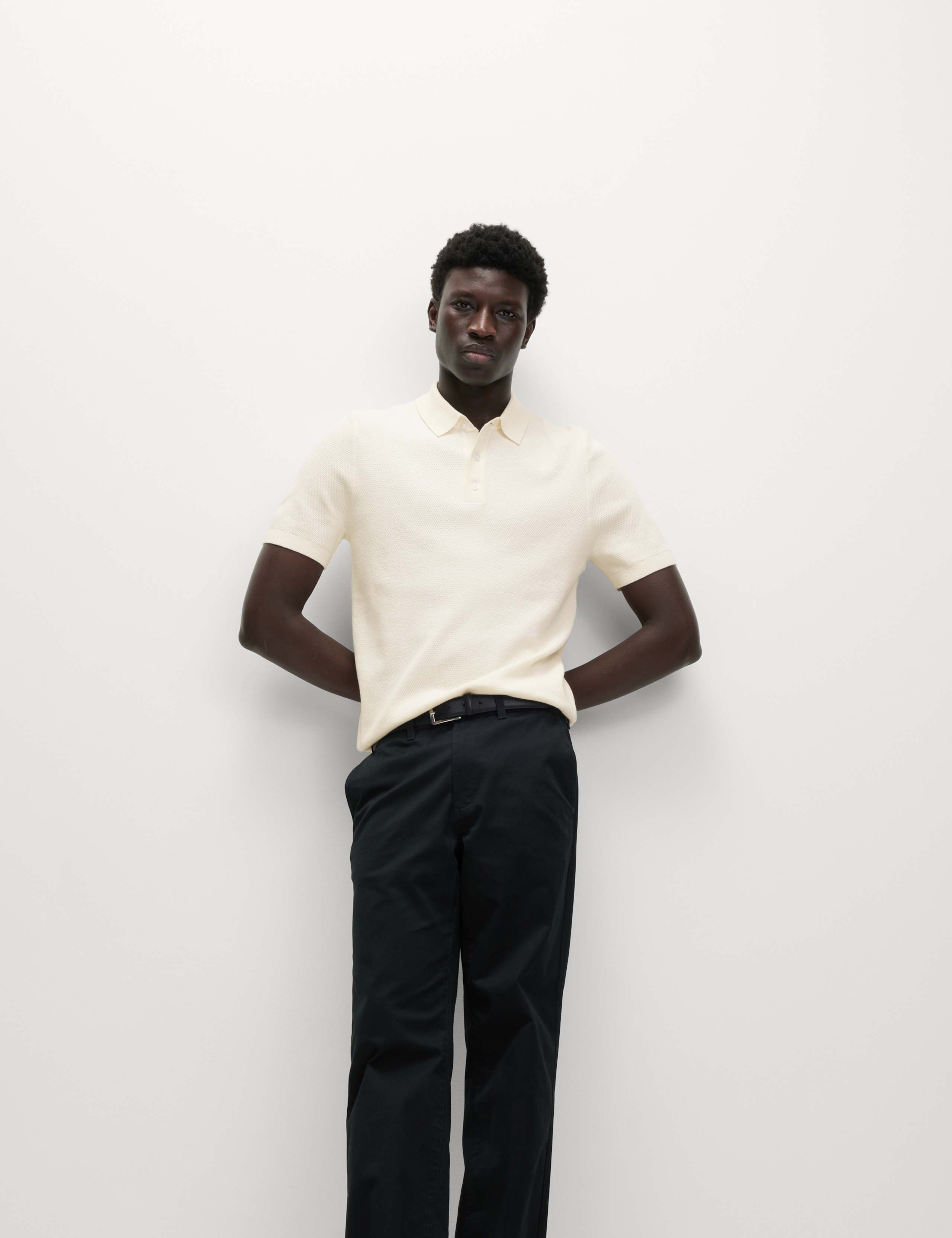 Cotton Rich Textured Knitted Polo Shirt 5 of 6