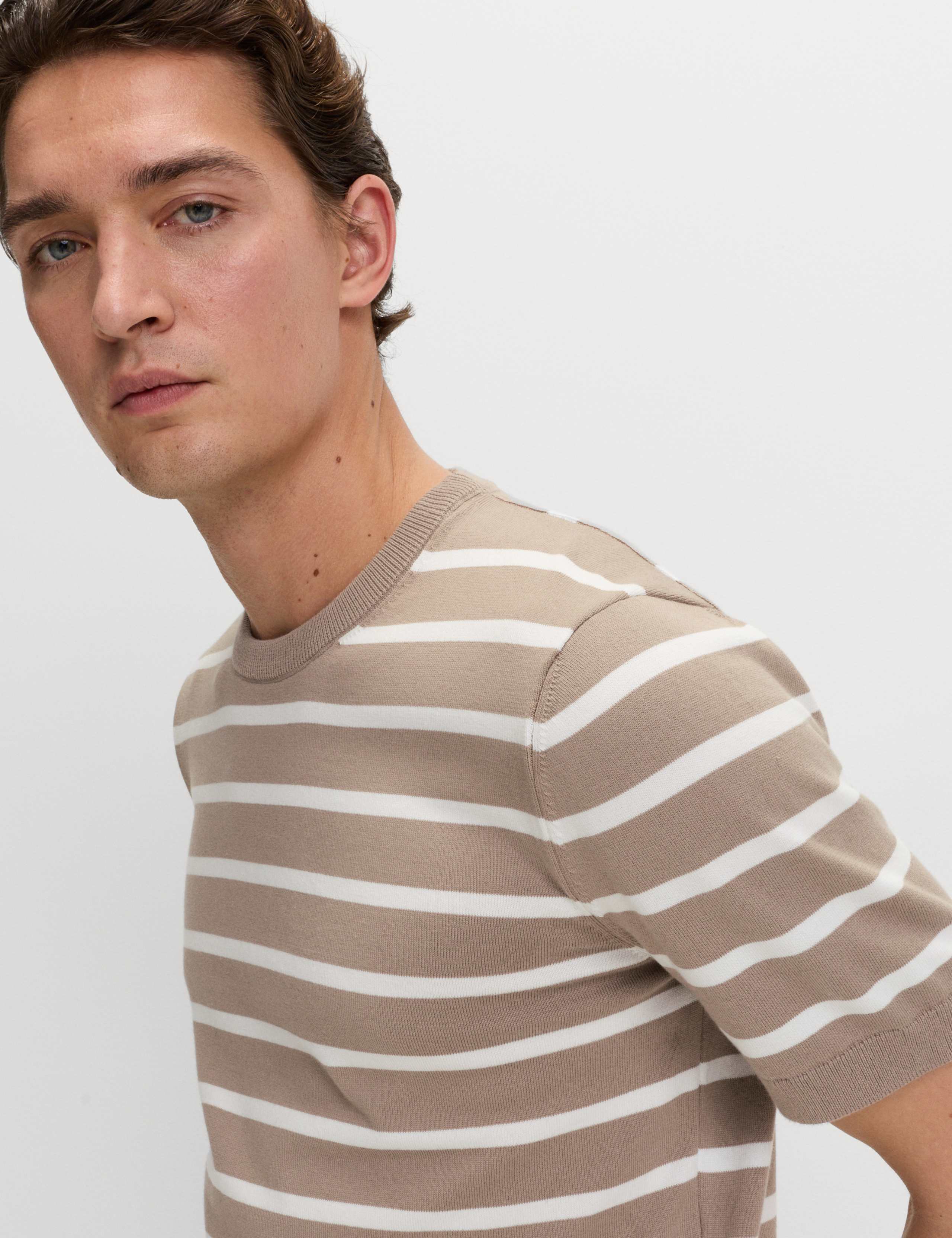 Cotton Rich Striped Knitted T-Shirt 4 of 5