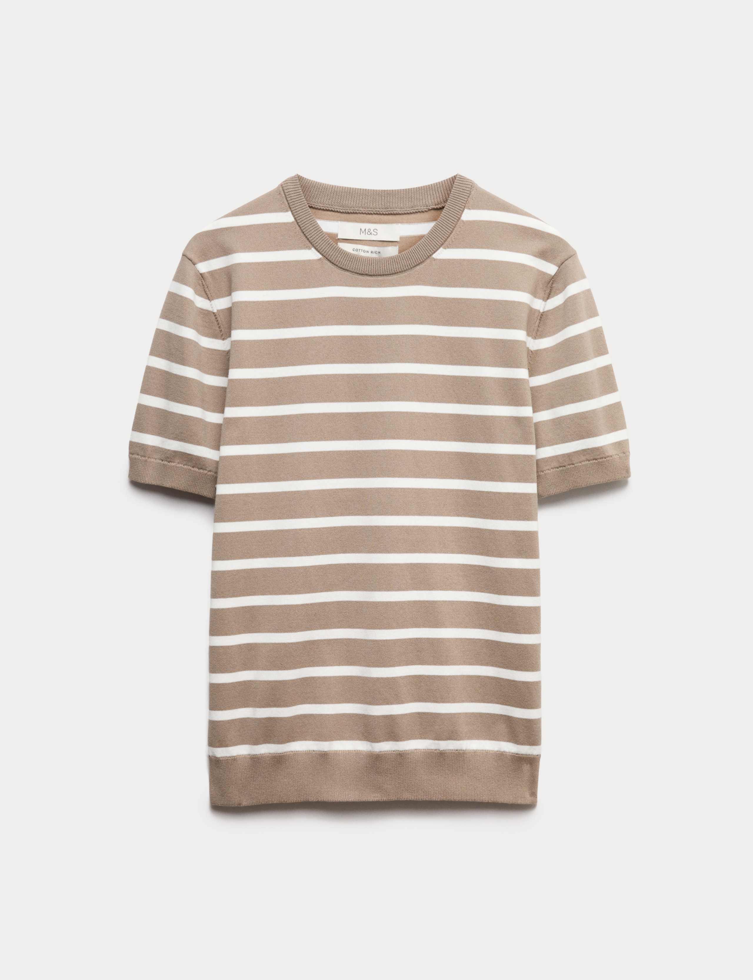 Cotton Rich Striped Knitted T-Shirt 2 of 5